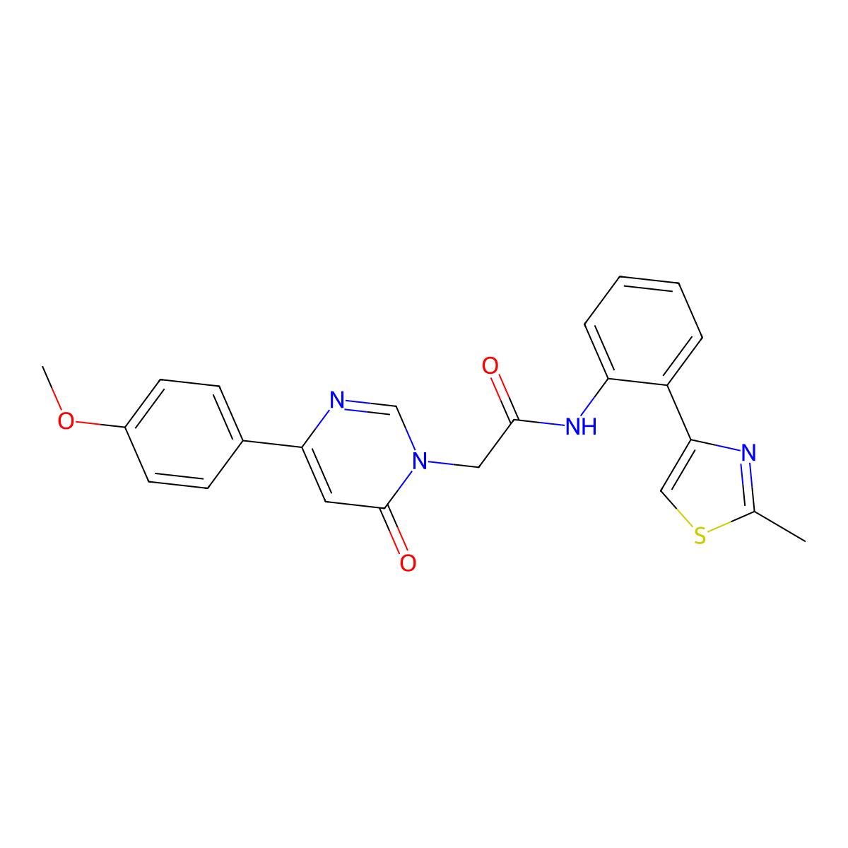 2-(4-(4-methoxyphenyl)-6-oxopyrimidin-1(6H)-yl)-N-(2-(2-methylthiazol-4-yl)phenyl)acetamide molecular structure, CAS 1796947-41-5