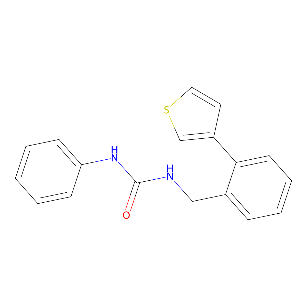 1-Phenyl-3-(2-(thiophen-3-yl)benzyl)urea molecular structure, CAS 1796947-42-6