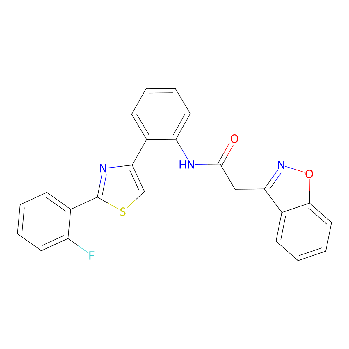 2-(benzo[d]isoxazol-3-yl)-N-(2-(2-(2-fluorophenyl)thiazol-4-yl)phenyl)acetamide molecular structure, CAS 1796947-45-9