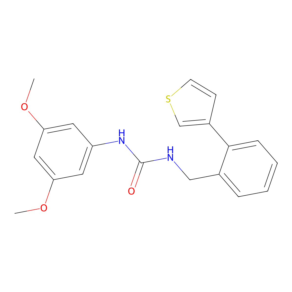 1-(3,5-Dimethoxyphenyl)-3-(2-(thiophen-3-yl)benzyl)urea molecular structure, CAS 1796947-51-7