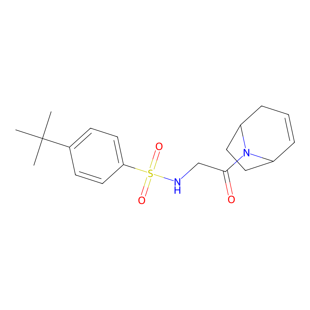 N-(2-((1R,5S)-8-azabicyclo[3.2.1]oct-2-en-8-yl)-2-oxoethyl)-4-(tert-butyl)benzenesulfonamide molecular structure, CAS 1796947-77-7