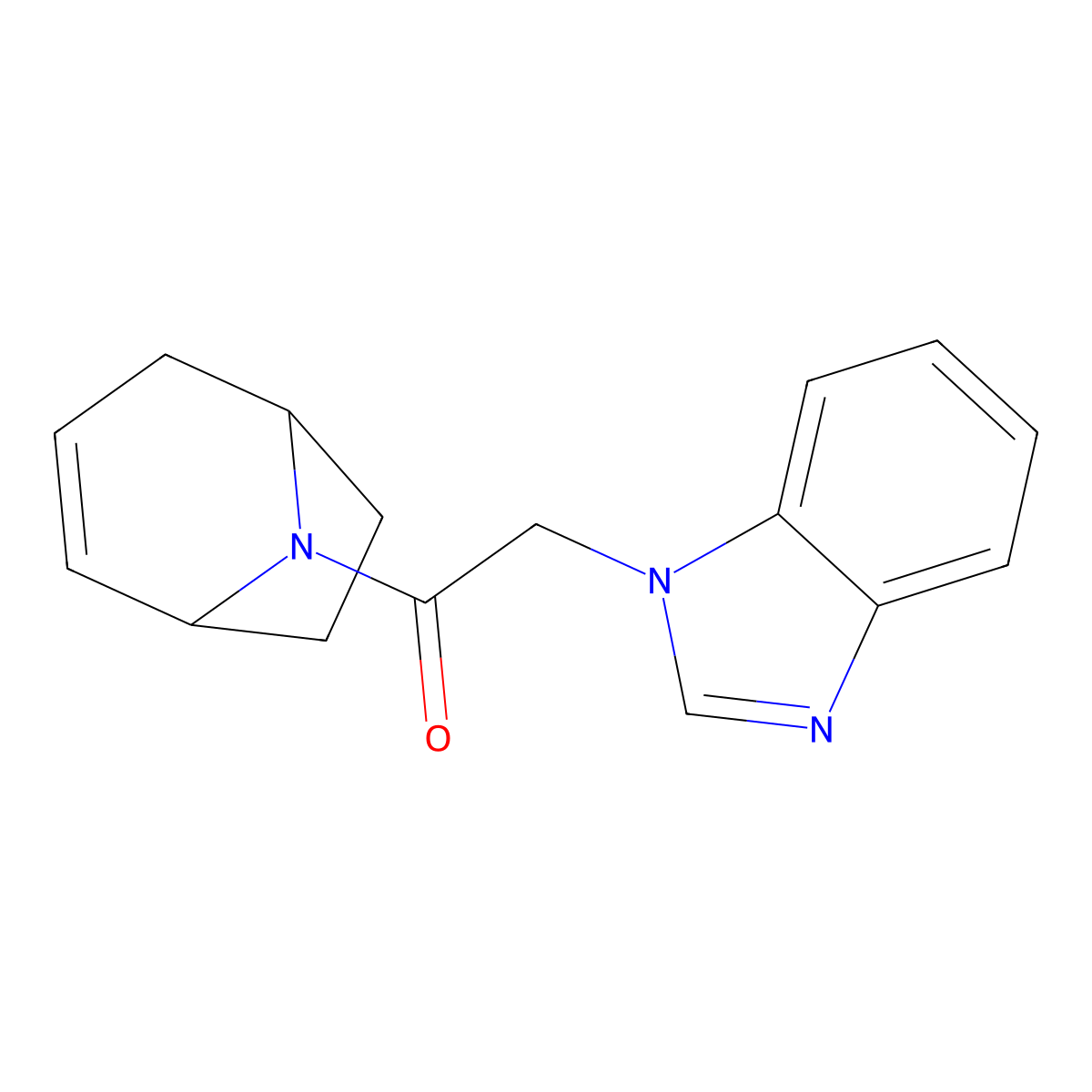 2-(1H-benzo[d]imidazol-1-yl)-1-((1R,5S)-8-azabicyclo[3.2.1]oct-2-en-8-yl)ethanone molecular structure, CAS 1796947-99-3