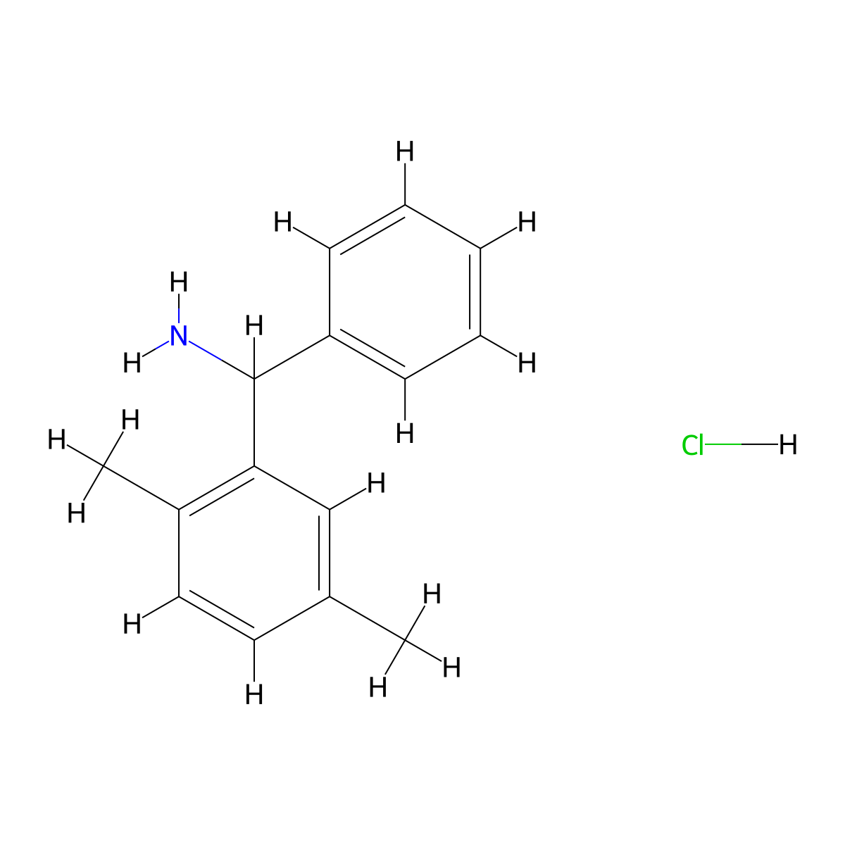 (2,5-Dimethylphenyl)(phenyl)methanamine hydrochloride molecular structure, CAS 1796948-30-5