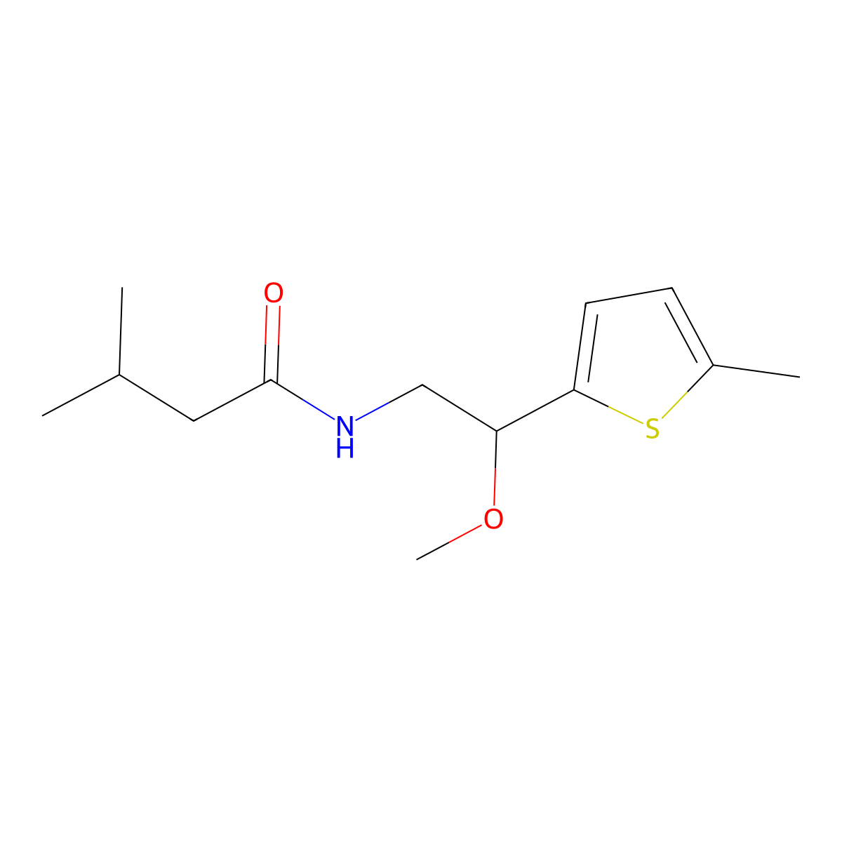 N-[2-Methoxy-2-(5-methylthiophen-2-YL)ethyl]-3-methylbutanamide molecular structure, CAS 1796949-19-3
