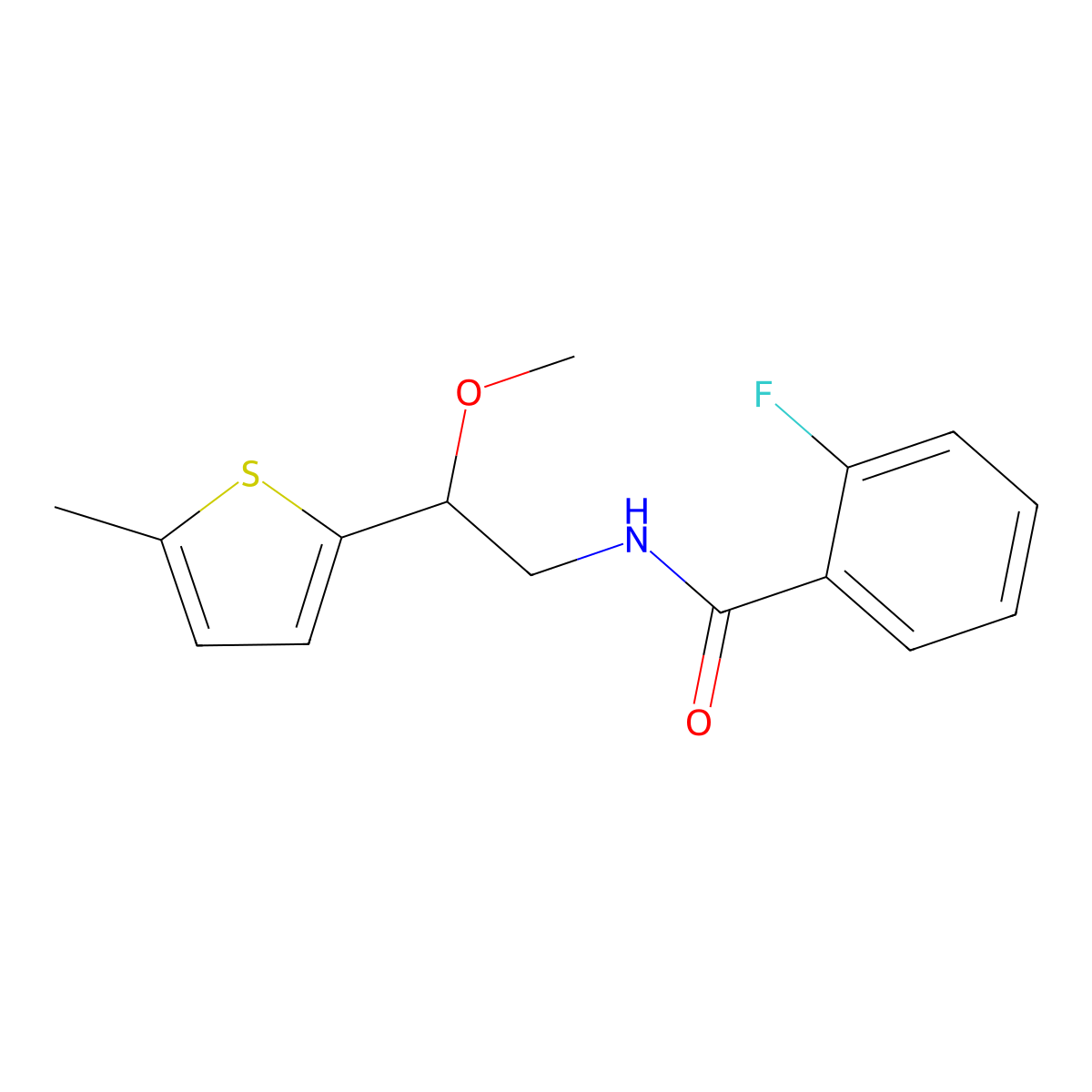 2-Fluoro-N-[2-methoxy-2-(5-methylthiophen-2-YL)ethyl]benzamide molecular structure, CAS 1796949-29-5