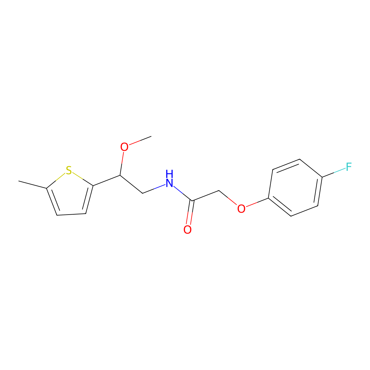 2-(4-Fluorophenoxy)-N-[2-methoxy-2-(5-methylthiophen-2-YL)ethyl]acetamide molecular structure, CAS 1796949-32-0