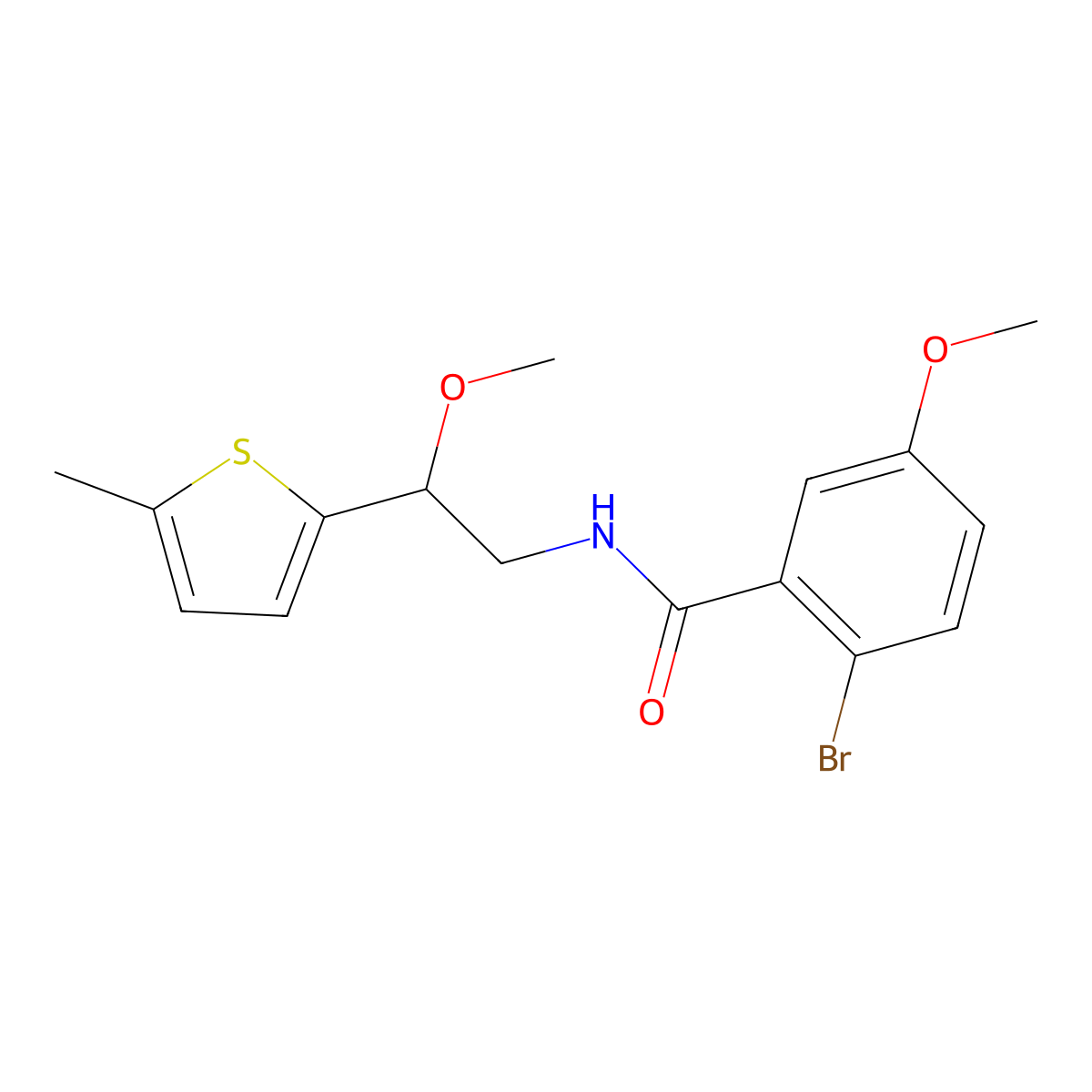 2-Bromo-5-methoxy-N-[2-methoxy-2-(5-methylthiophen-2-YL)ethyl]benzamide molecular structure, CAS 1796949-37-5