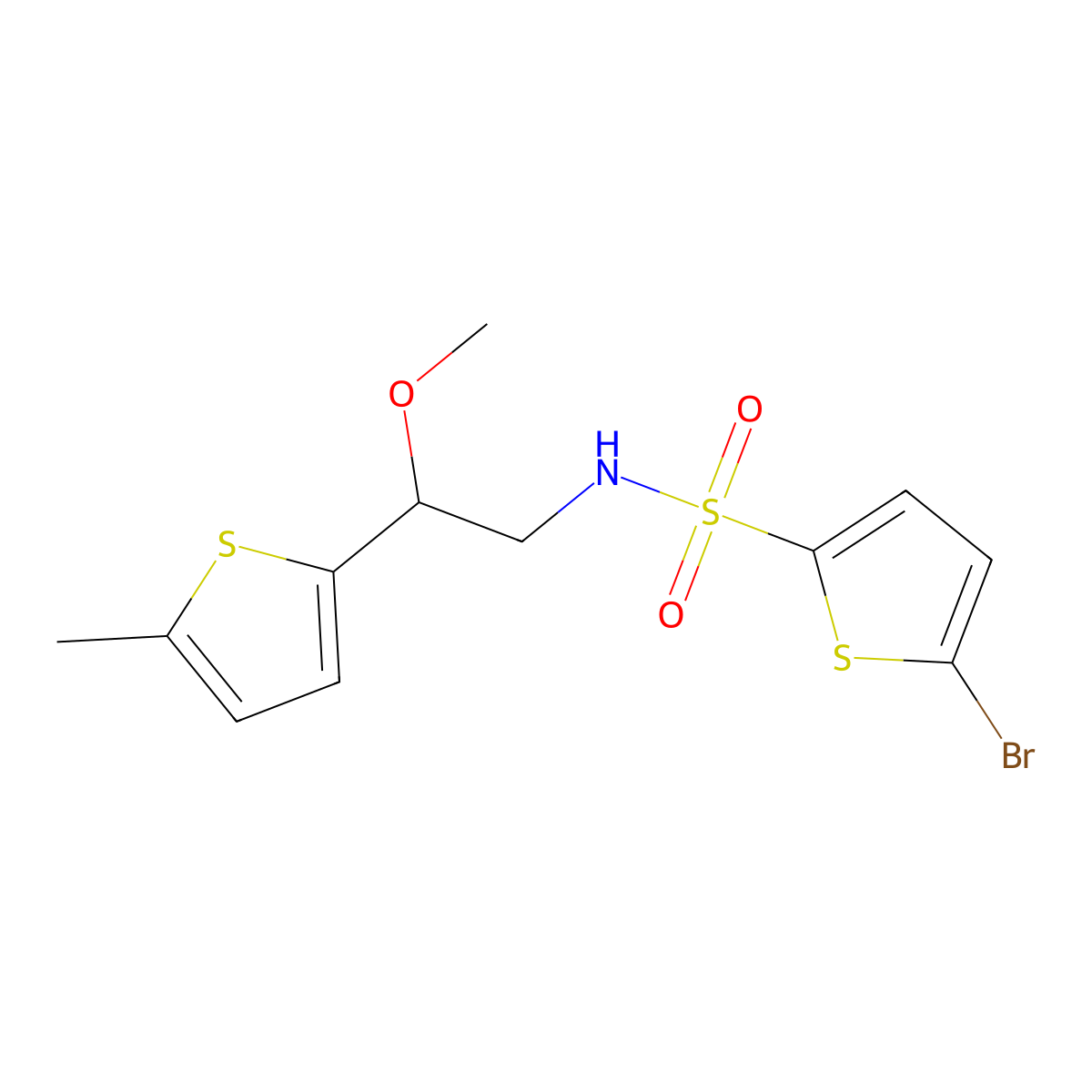 5-Bromo-N-[2-methoxy-2-(5-methylthiophen-2-YL)ethyl]thiophene-2-sulfonamide molecular structure, CAS 1796949-45-5