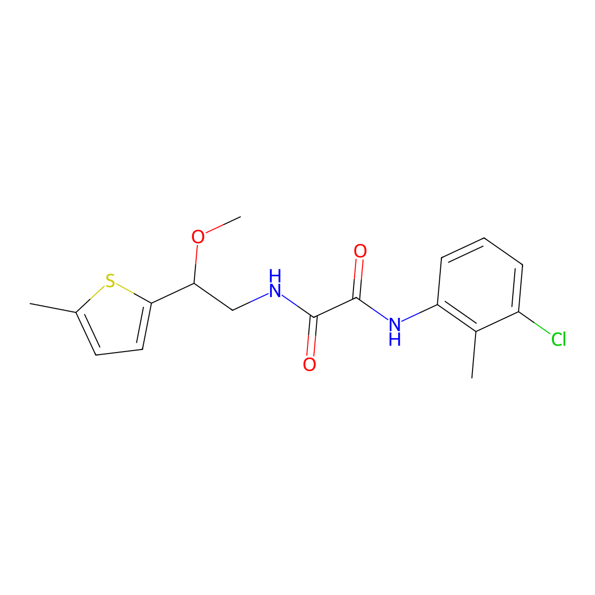 N1-(3-chloro-2-methylphenyl)-N2-(2-methoxy-2-(5-methylthiophen-2-yl)ethyl)oxalamide molecular structure, CAS 1796949-52-4