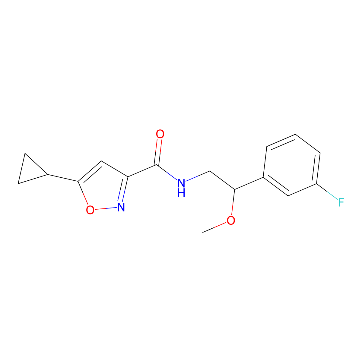 5-cyclopropyl-N-(2-(3-fluorophenyl)-2-methoxyethyl)isoxazole-3-carboxamide molecular structure, CAS 1796949-60-4