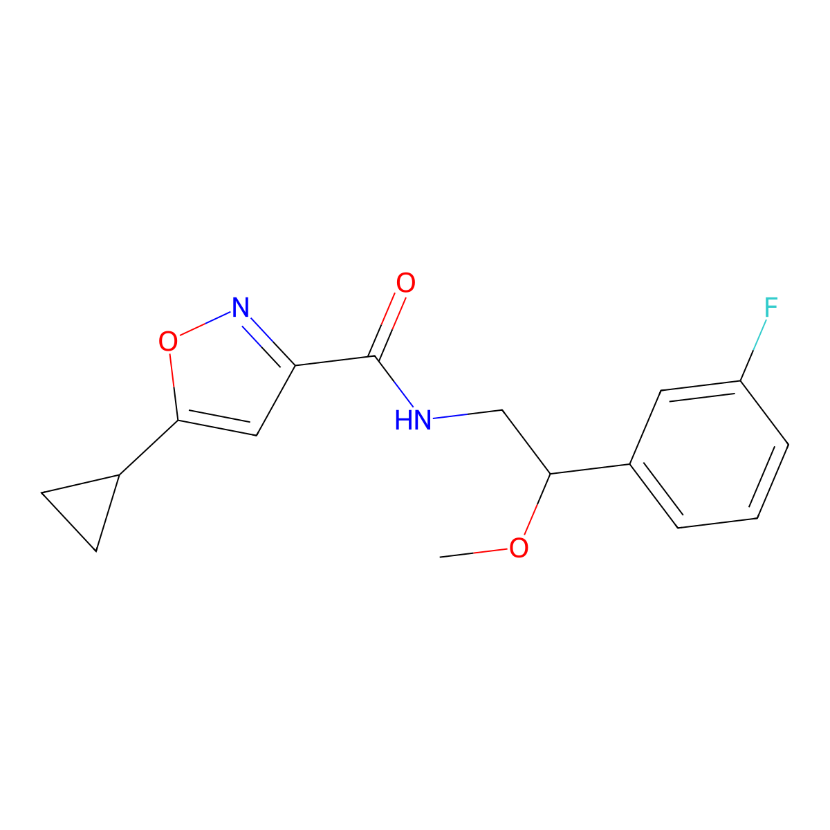 5-cyclopropyl-N-(2-(3-fluorophenyl)-2-methoxyethyl)isoxazole-3-carboxamide molecular structure, CAS 1796949-60-4