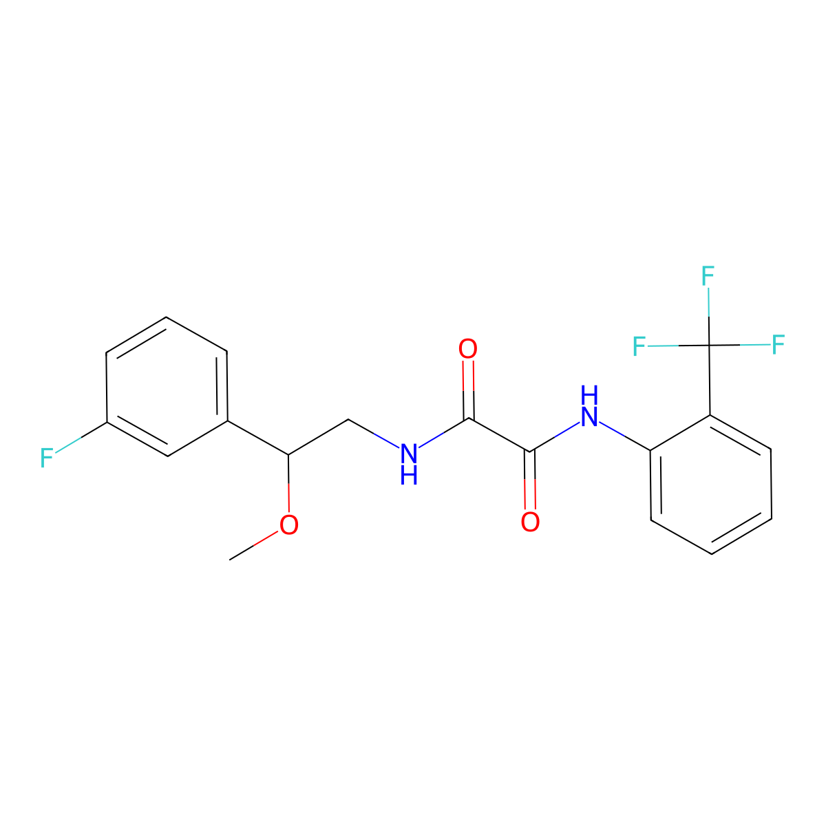 N1-(2-(3-fluorophenyl)-2-methoxyethyl)-N2-(2-(trifluoromethyl)phenyl)oxalamide molecular structure, CAS 1796949-62-6