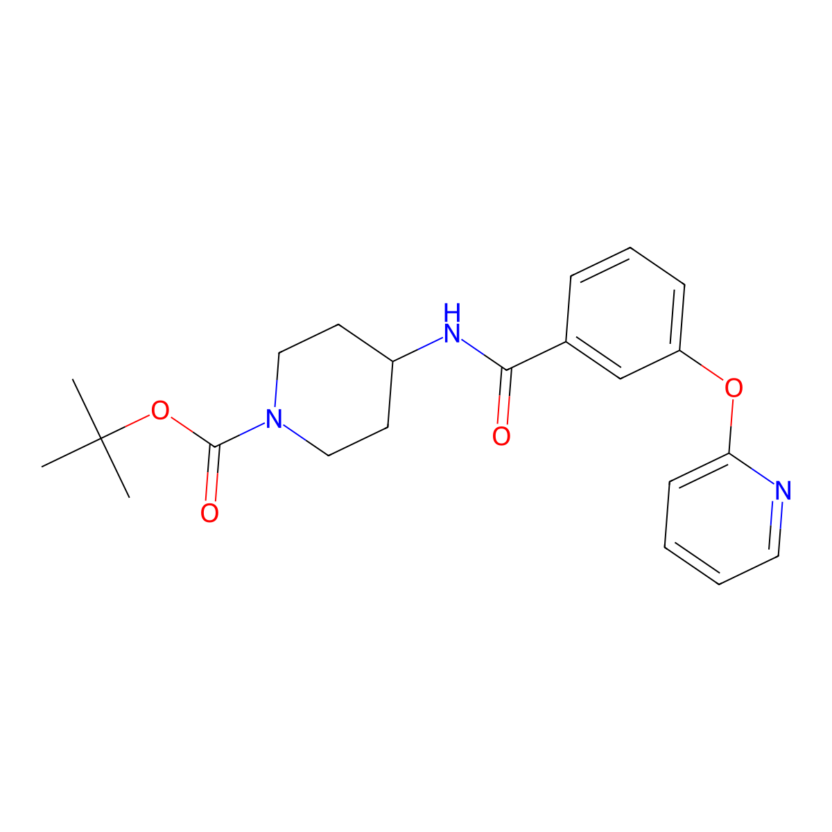 Tert-butyl 4-(3-(pyridin-2-yloxy)benzamido)piperidine-1-carboxylate molecular structure, CAS 1796949-70-6