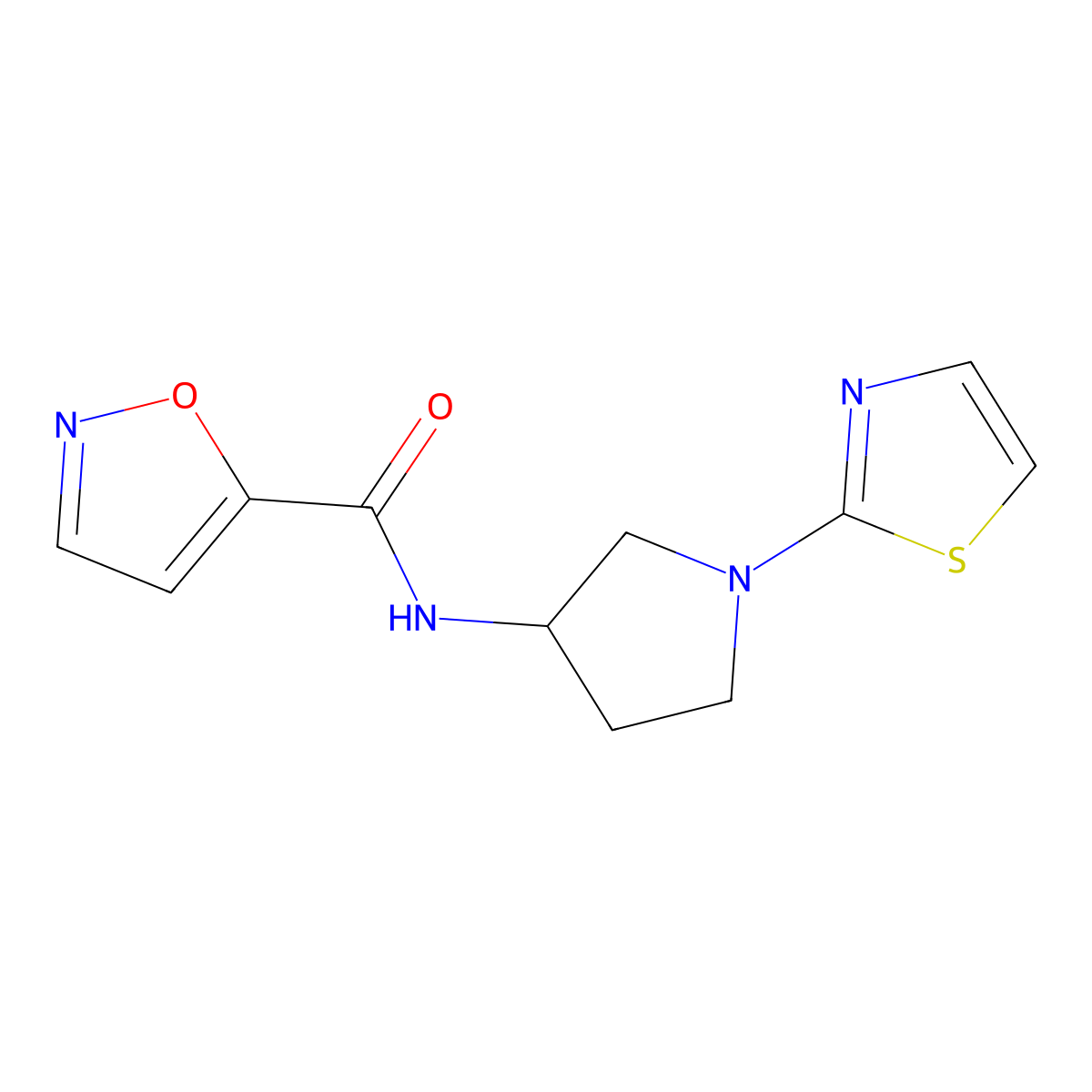 N-(1-(thiazol-2-yl)pyrrolidin-3-yl)isoxazole-5-carboxamide molecular structure, CAS 1796950-02-1