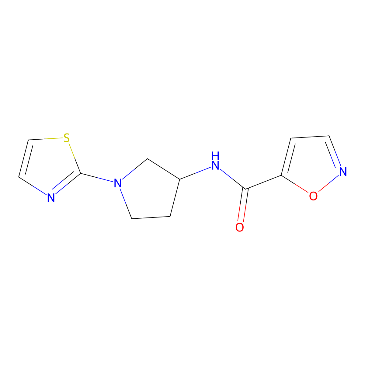 N-(1-(thiazol-2-yl)pyrrolidin-3-yl)isoxazole-5-carboxamide molecular structure, CAS 1796950-02-1