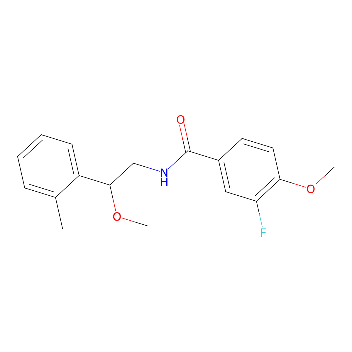 3-fluoro-4-methoxy-N-(2-methoxy-2-(o-tolyl)ethyl)benzamide molecular structure, CAS 1796950-20-3