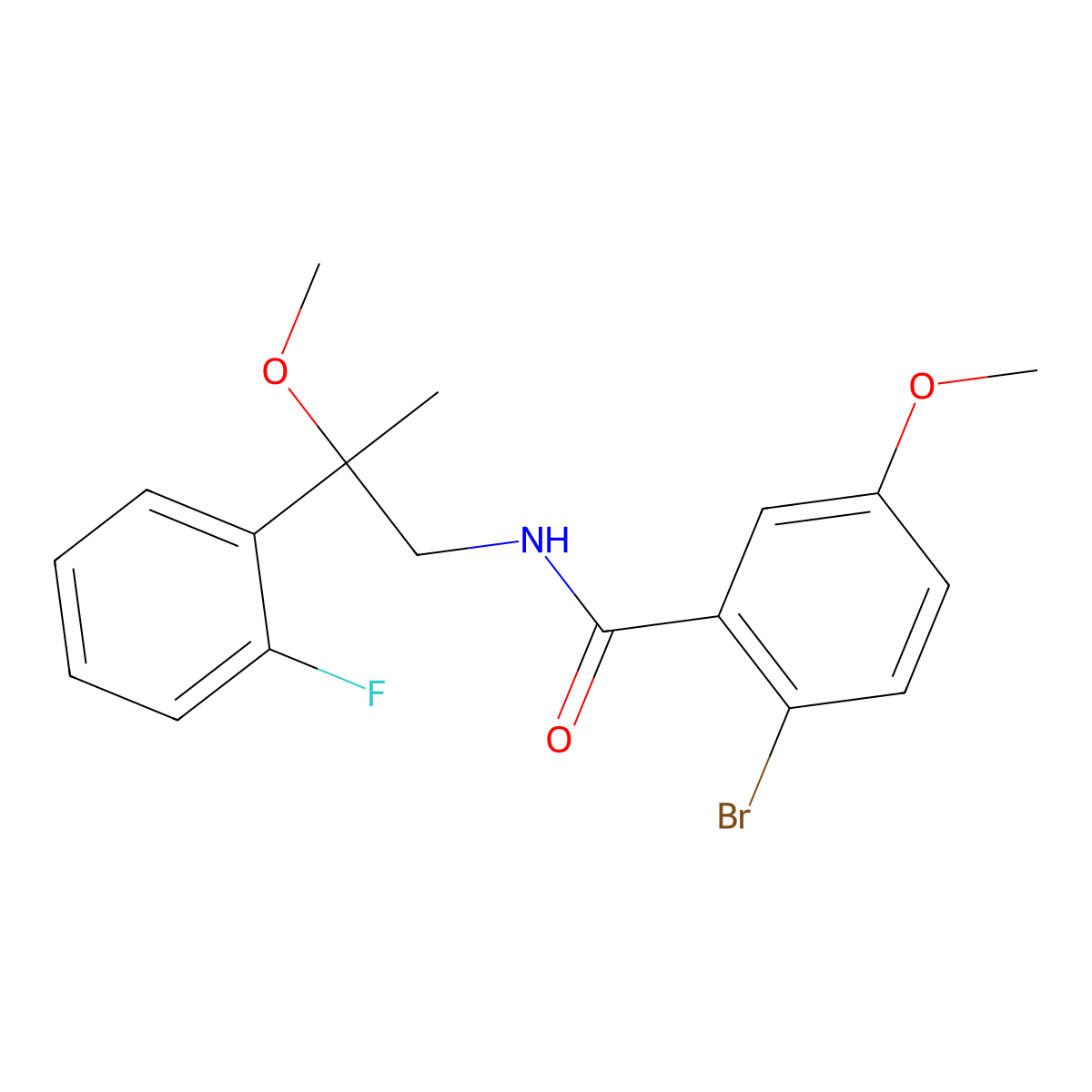 2-Bromo-N-[2-(2-fluorophenyl)-2-methoxypropyl]-5-methoxybenzamide molecular structure, CAS 1796950-95-2