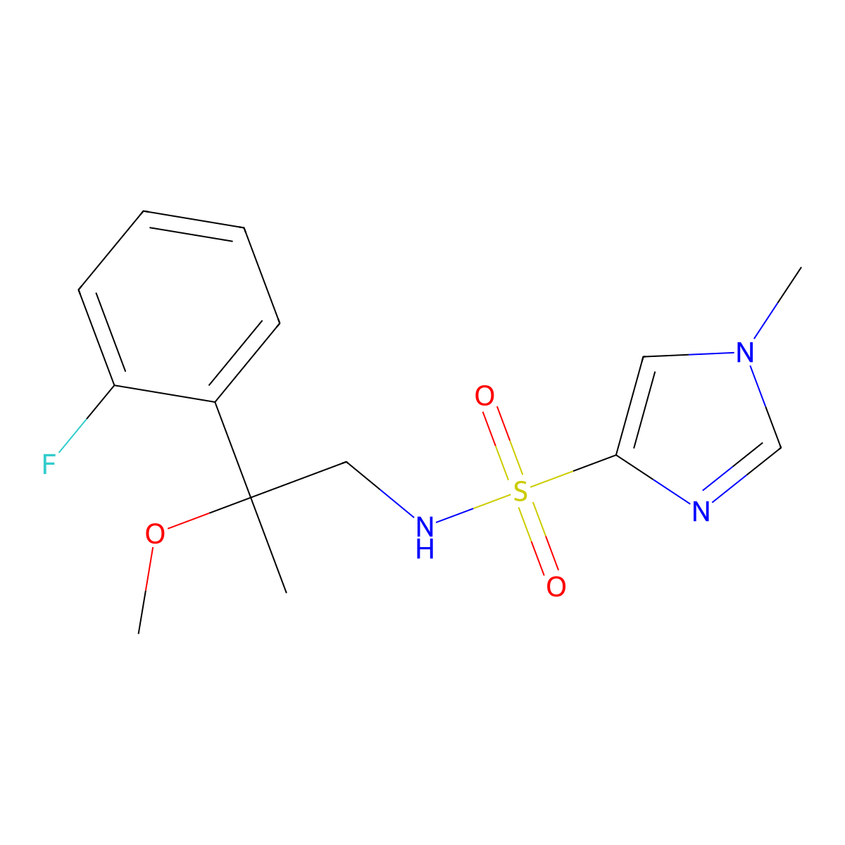 N-[2-(2-fluorophenyl)-2-methoxypropyl]-1-methyl-1H-imidazole-4-sulfonamide molecular structure, CAS 1796951-11-5