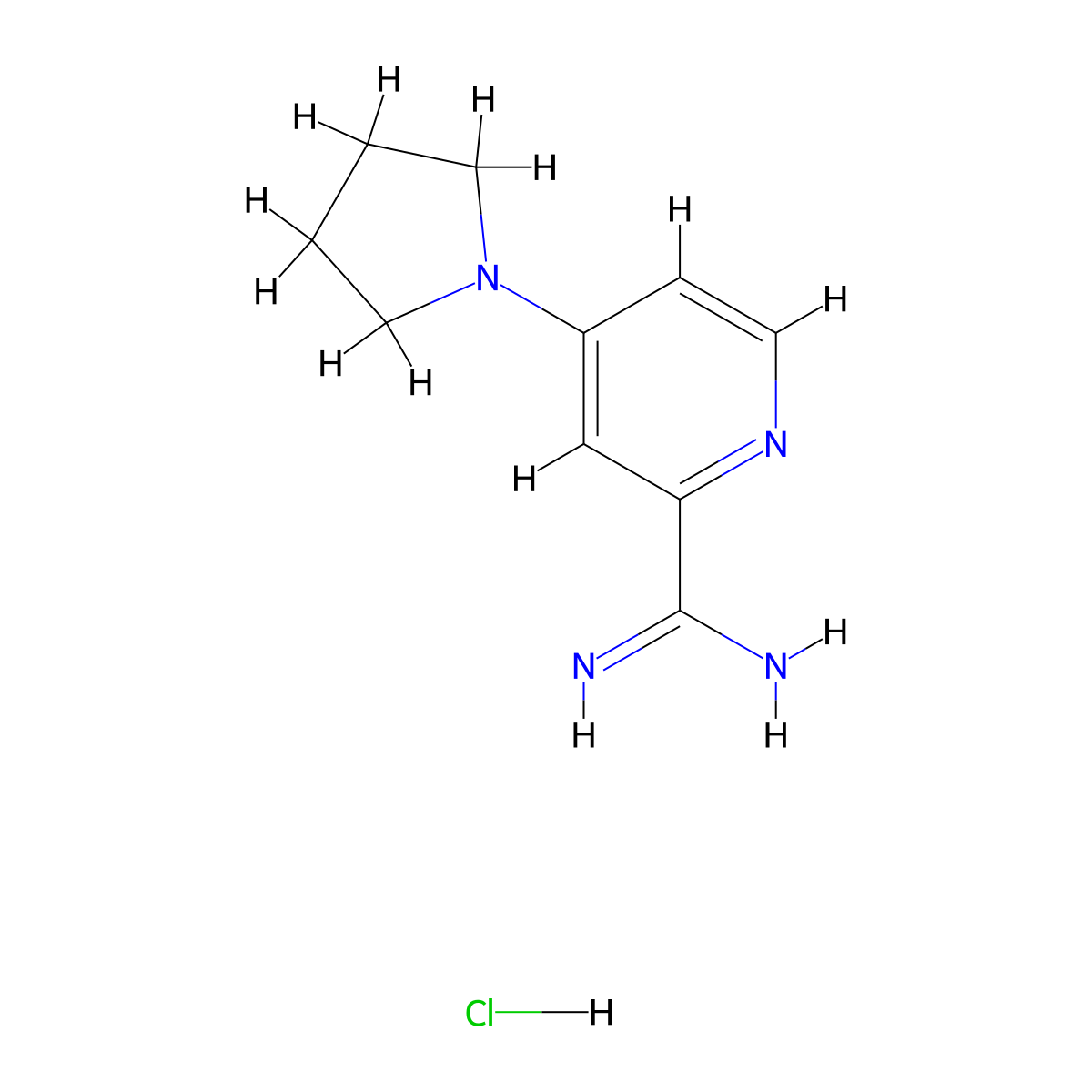 4-(Pyrrolidin-1-yl)pyridine-2-carboximidamide hydrochloride molecular structure, CAS 1796954-10-3