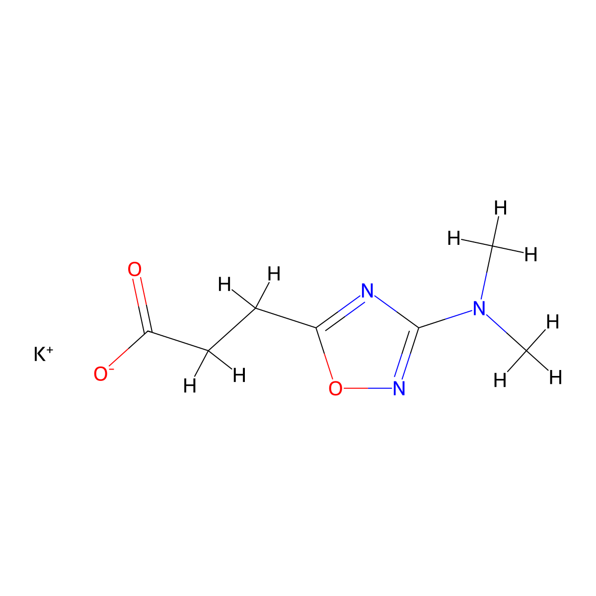 Potassium 3-[3-(dimethylamino)-1,2,4-oxadiazol-5-yl]propanoate molecular structure, CAS 1796955-15-1