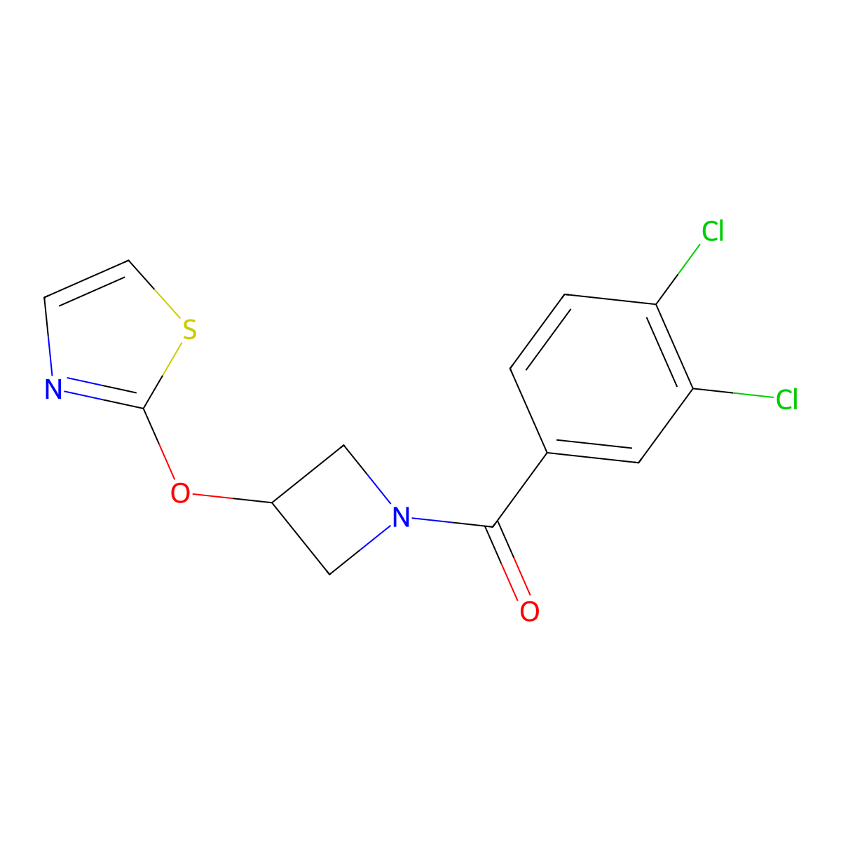 (3,4-Dichlorophenyl)(3-(thiazol-2-yloxy)azetidin-1-yl)methanone molecular structure, CAS 1796957-92-0