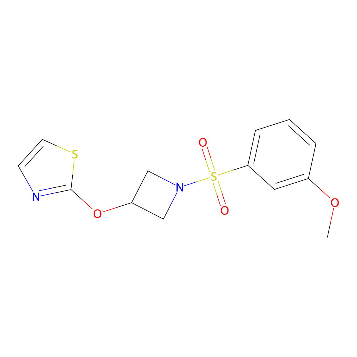 2-((1-((3-Methoxyphenyl)sulfonyl)azetidin-3-yl)oxy)thiazole molecular structure, CAS 1796958-16-1
