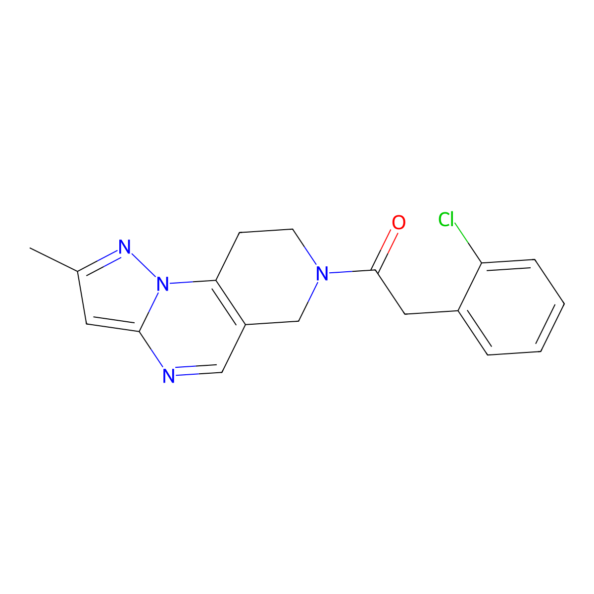 2-(2-Chlorophenyl)-1-{4-methyl-2,3,7,11-tetraazatricyclo[7.4.0.0^{2,6}]trideca-1(9),3,5,7-tetraen-11-yl}ethan-1-one molecular structure, CAS 1796958-30-9
