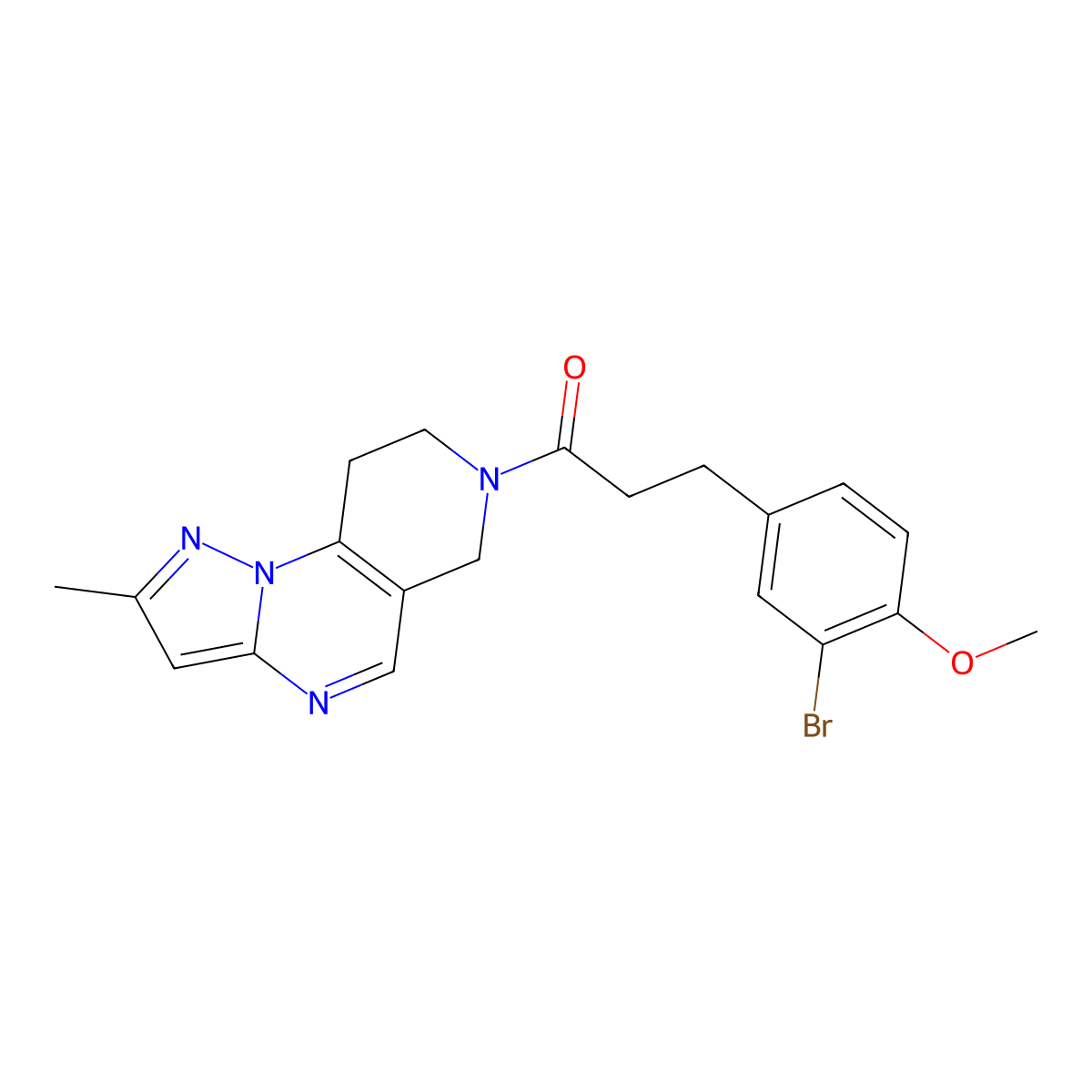 3-(3-bromo-4-methoxyphenyl)-1-(2-methyl-8,9-dihydropyrazolo[1,5-a]pyrido[3,4-e]pyrimidin-7(6H)-yl)propan-1-one molecular structure, CAS 1796958-57-0
