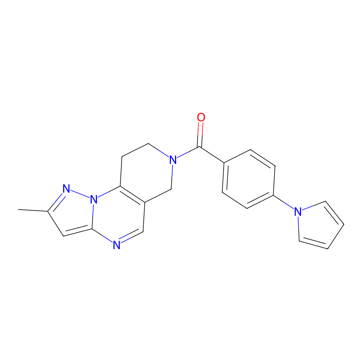 4-methyl-11-[4-(1H-pyrrol-1-yl)benzoyl]-2,3,7,11-tetraazatricyclo[7.4.0.0^{2,6}]trideca-1(9),3,5,7-tetraene molecular structure, CAS 1796958-67-2