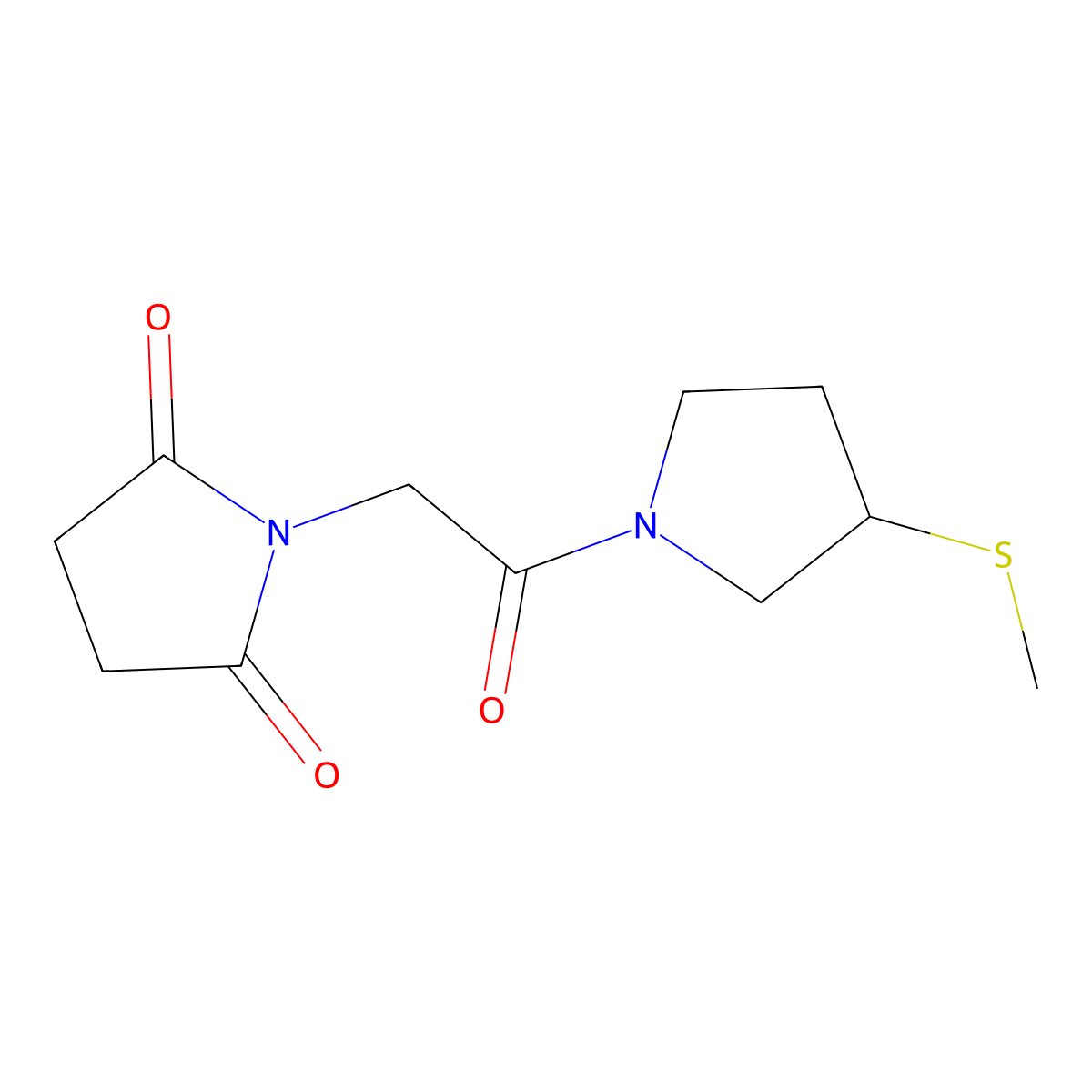 1-(2-(3-(Methylthio)pyrrolidin-1-yl)-2-oxoethyl)pyrrolidine-2,5-dione molecular structure, CAS 1796959-61-9