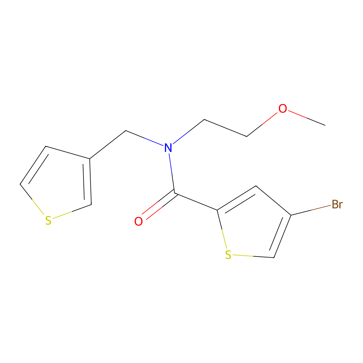 4-bromo-N-(2-methoxyethyl)-N-(thiophen-3-ylmethyl)thiophene-2-carboxamide molecular structure, CAS 1796961-05-1