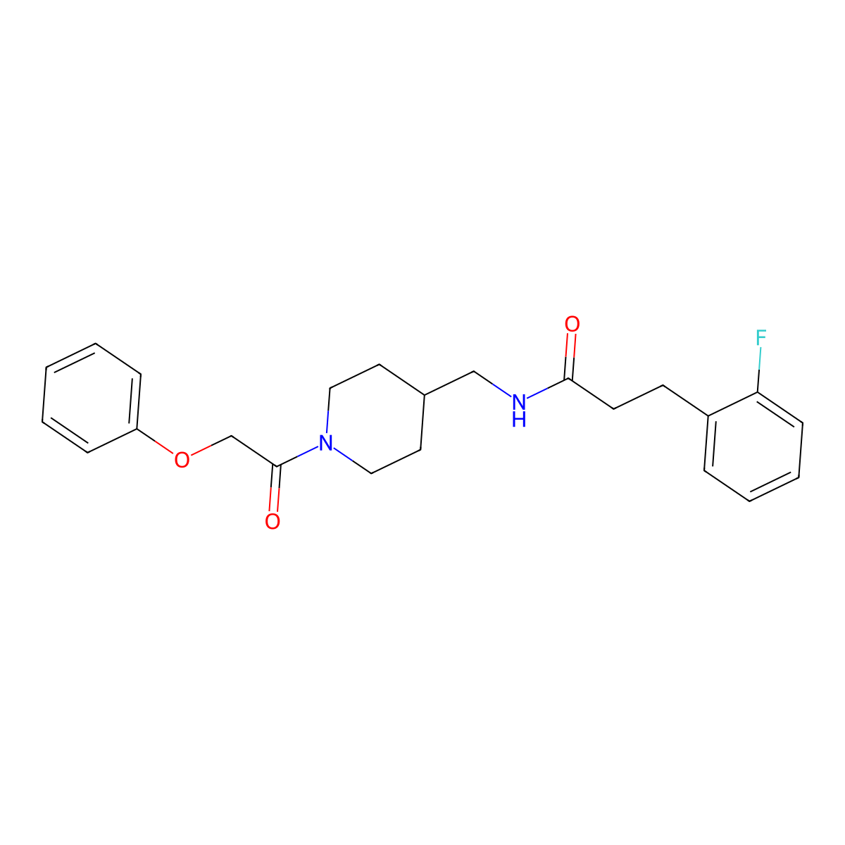 3-(2-Fluorophenyl)-N-{[1-(2-phenoxyacetyl)piperidin-4-YL]methyl}propanamide molecular structure, CAS 1796961-36-8