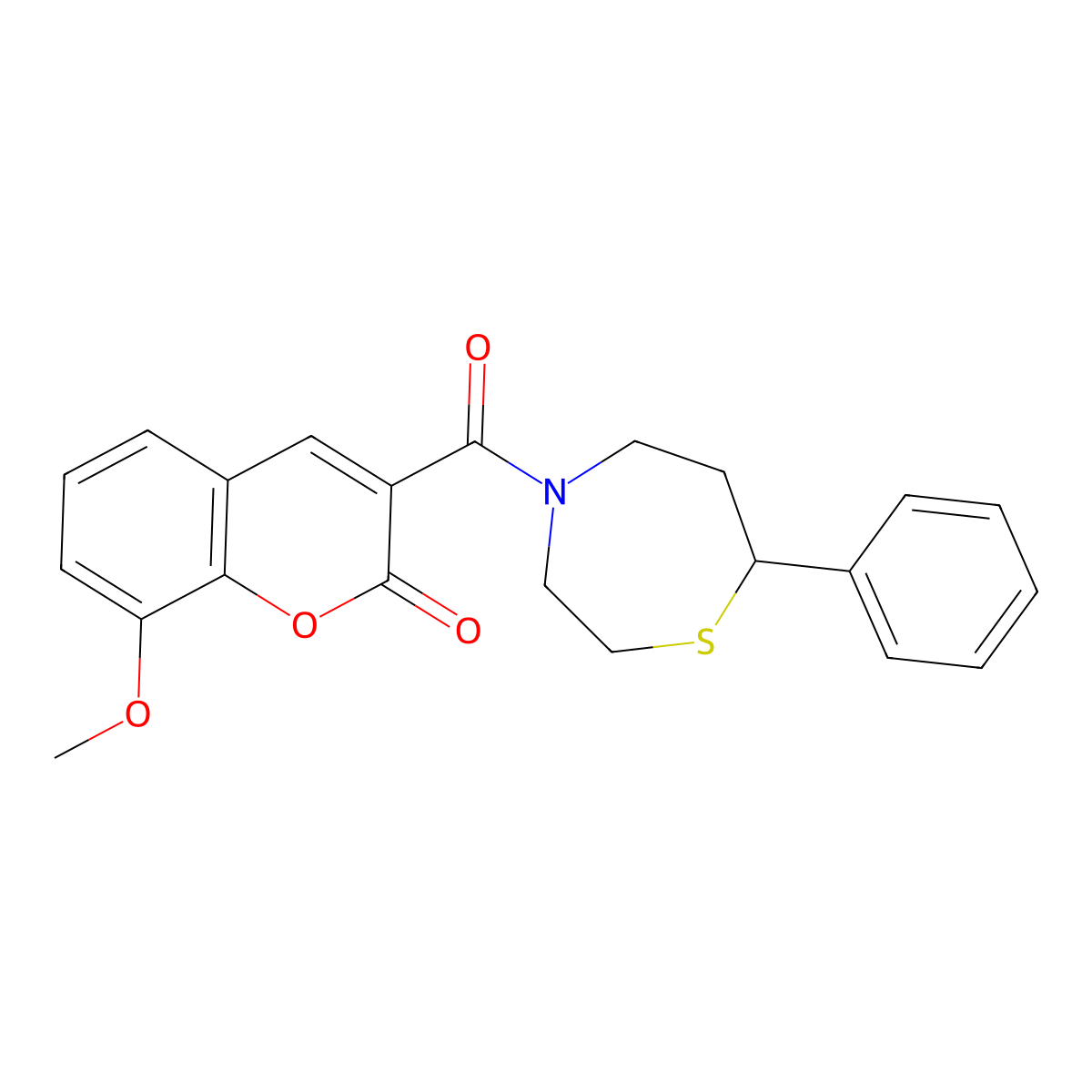 8-methoxy-3-(7-phenyl-1,4-thiazepane-4-carbonyl)-2H-chromen-2-one molecular structure, CAS 1796961-48-2