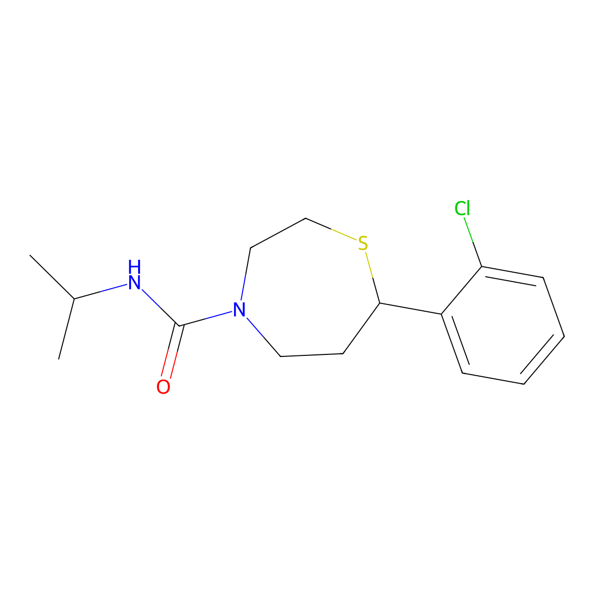 7-(2-chlorophenyl)-N-(propan-2-yl)-1,4-thiazepane-4-carboxamide molecular structure, CAS 1796962-09-8