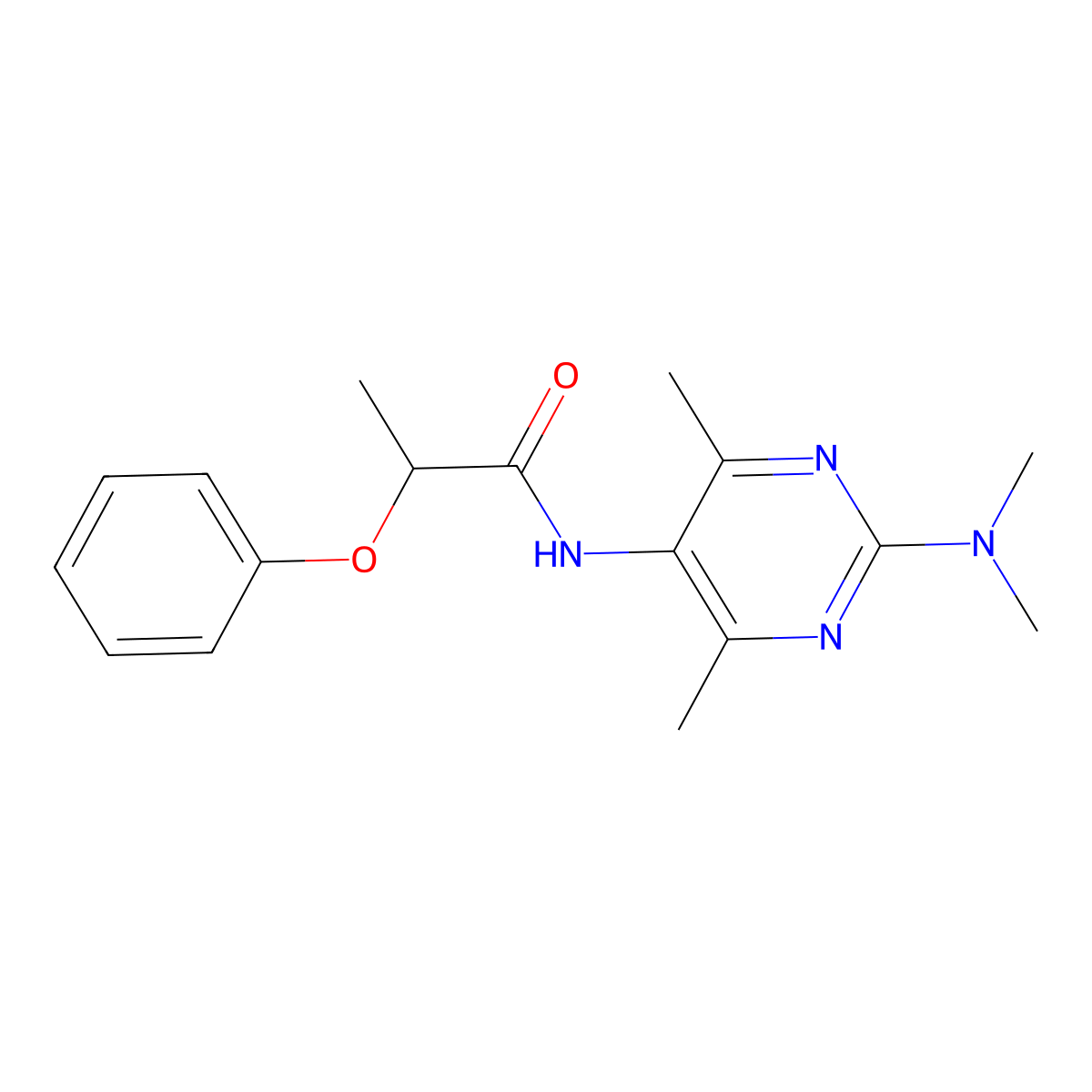 N-[2-(Dimethylamino)-4,6-dimethylpyrimidin-5-YL]-2-phenoxypropanamide molecular structure, CAS 1796962-47-4