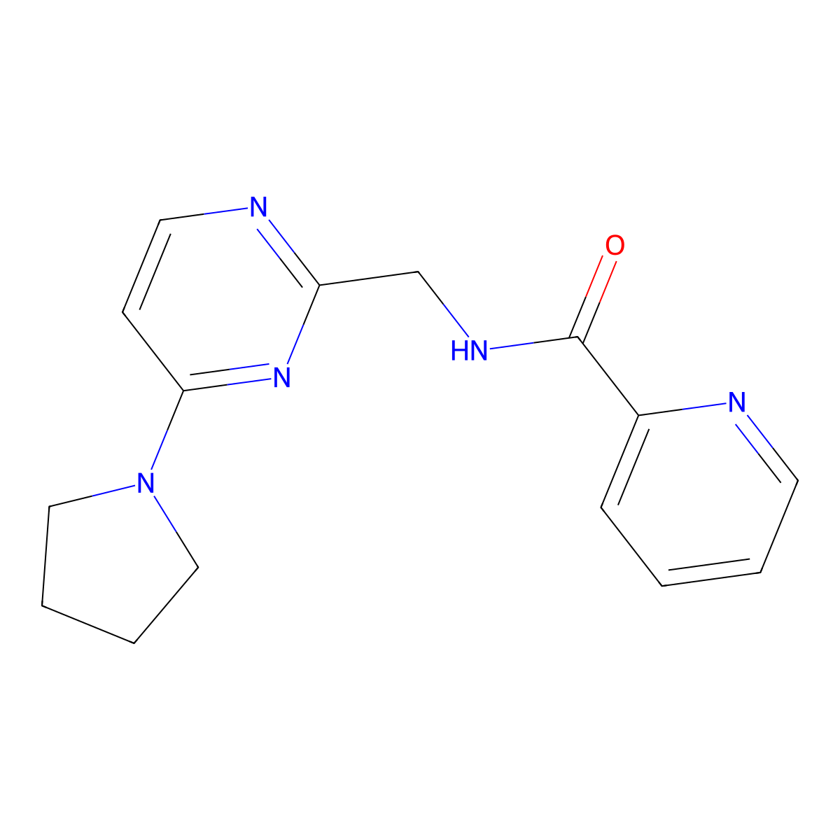 N-((4-(pyrrolidin-1-yl)pyrimidin-2-yl)methyl)picolinamide molecular structure, CAS 1796962-79-2