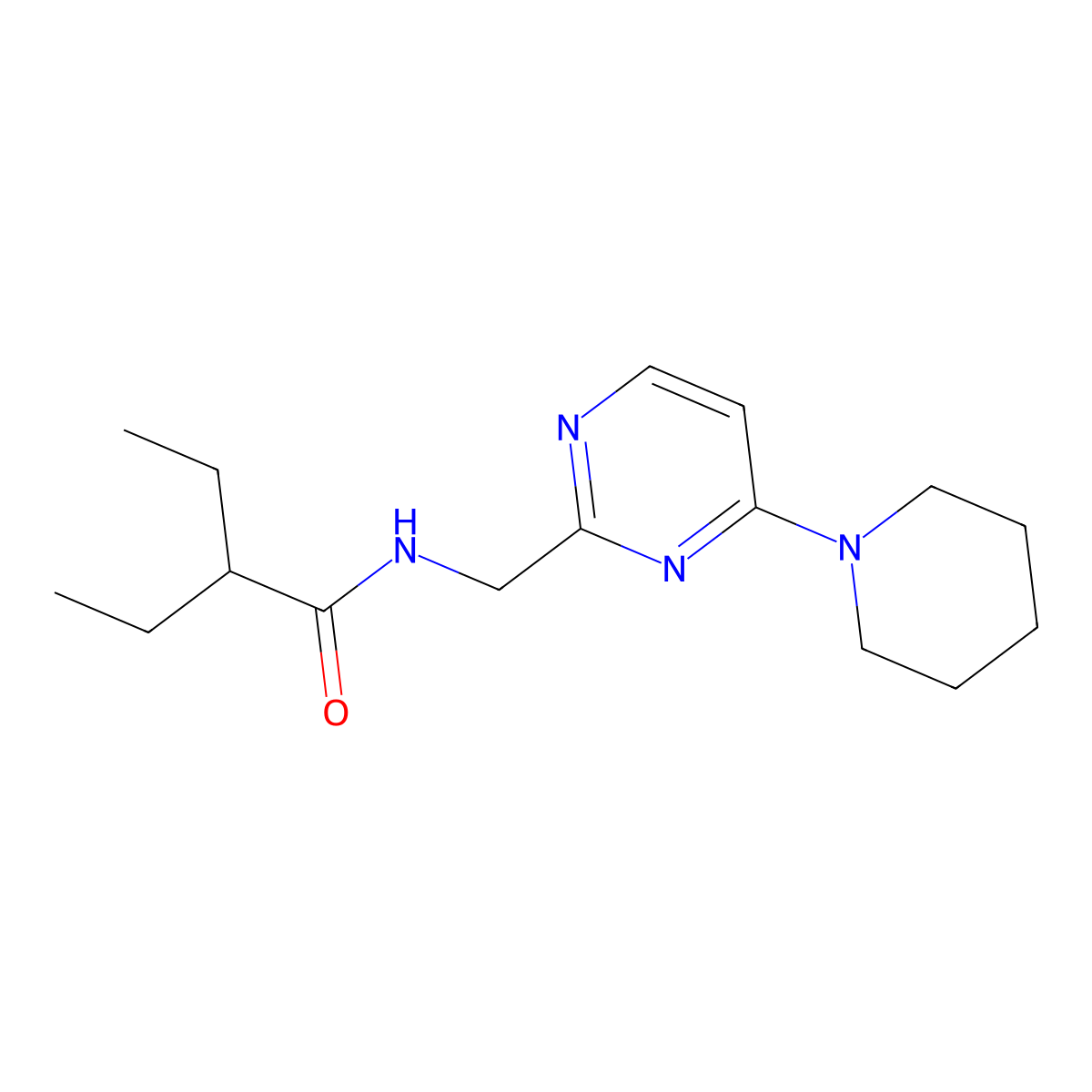 2-ethyl-N-{[4-(piperidin-1-yl)pyrimidin-2-yl]methyl}butanamide molecular structure, CAS 1796962-80-5