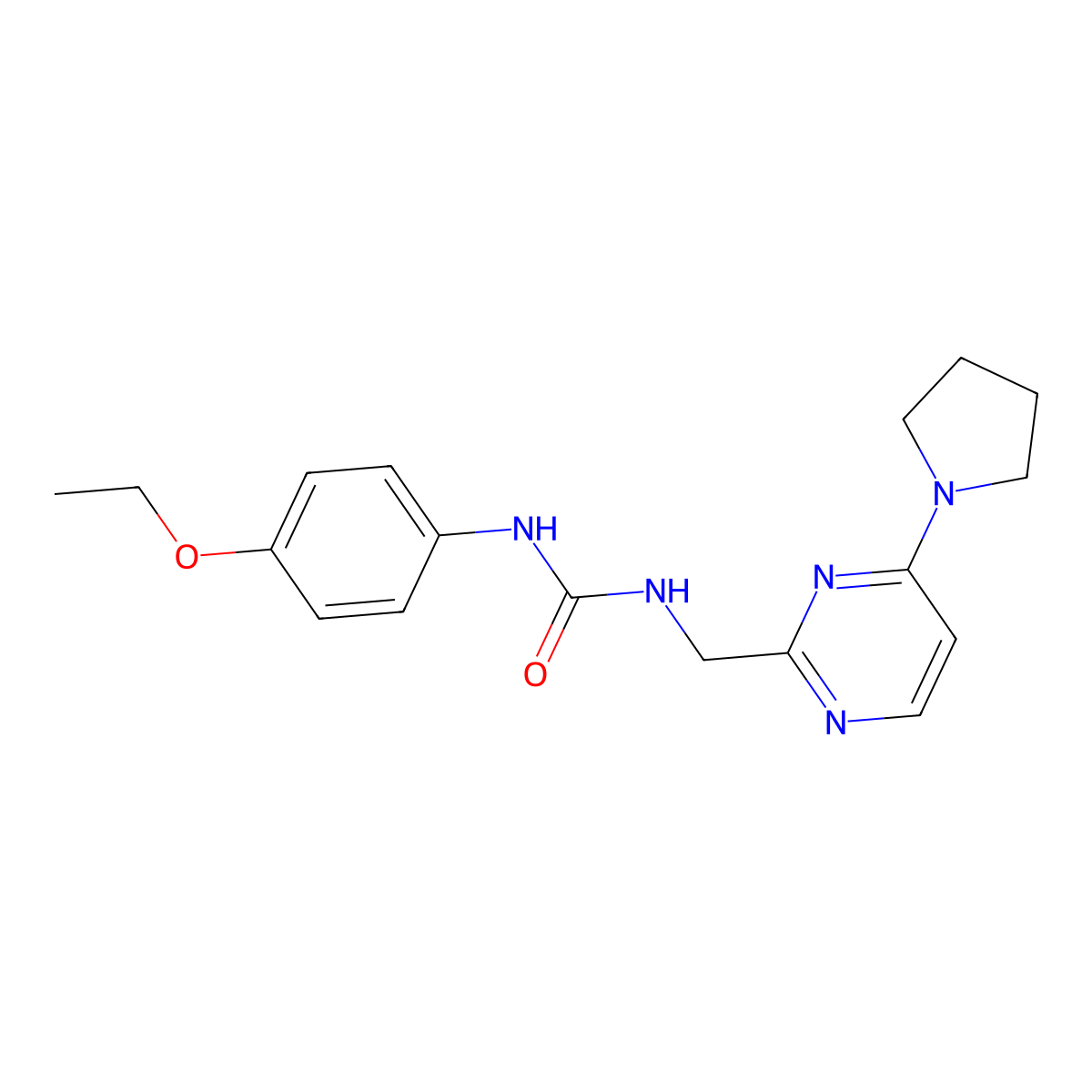 1-(4-Ethoxyphenyl)-3-((4-(pyrrolidin-1-yl)pyrimidin-2-yl)methyl)urea molecular structure, CAS 1796962-89-4