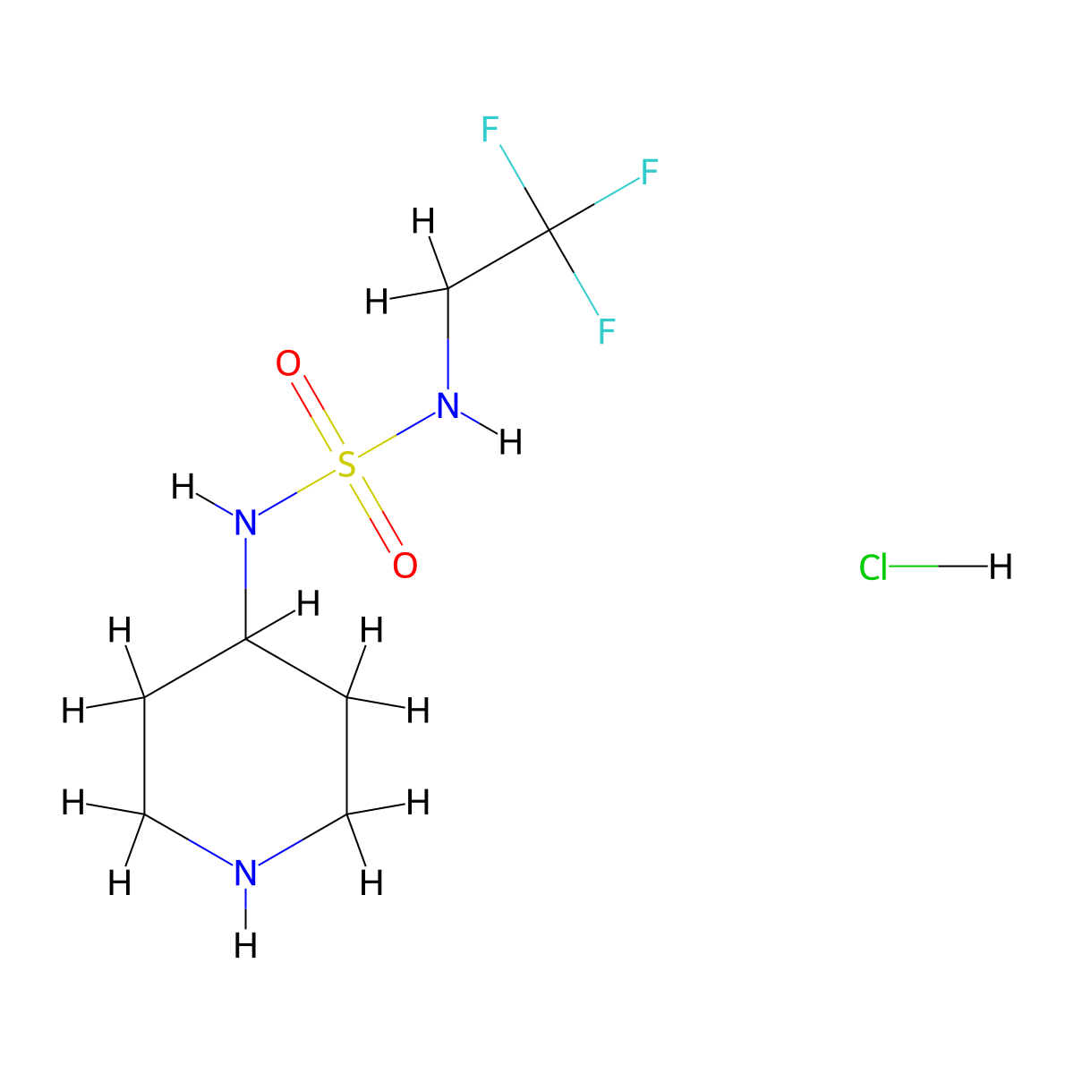 ((Piperidin-4-yl)sulfamoyl)(2,2,2-trifluoroethyl)amine hydrochloride molecular structure, CAS 1796963-33-1