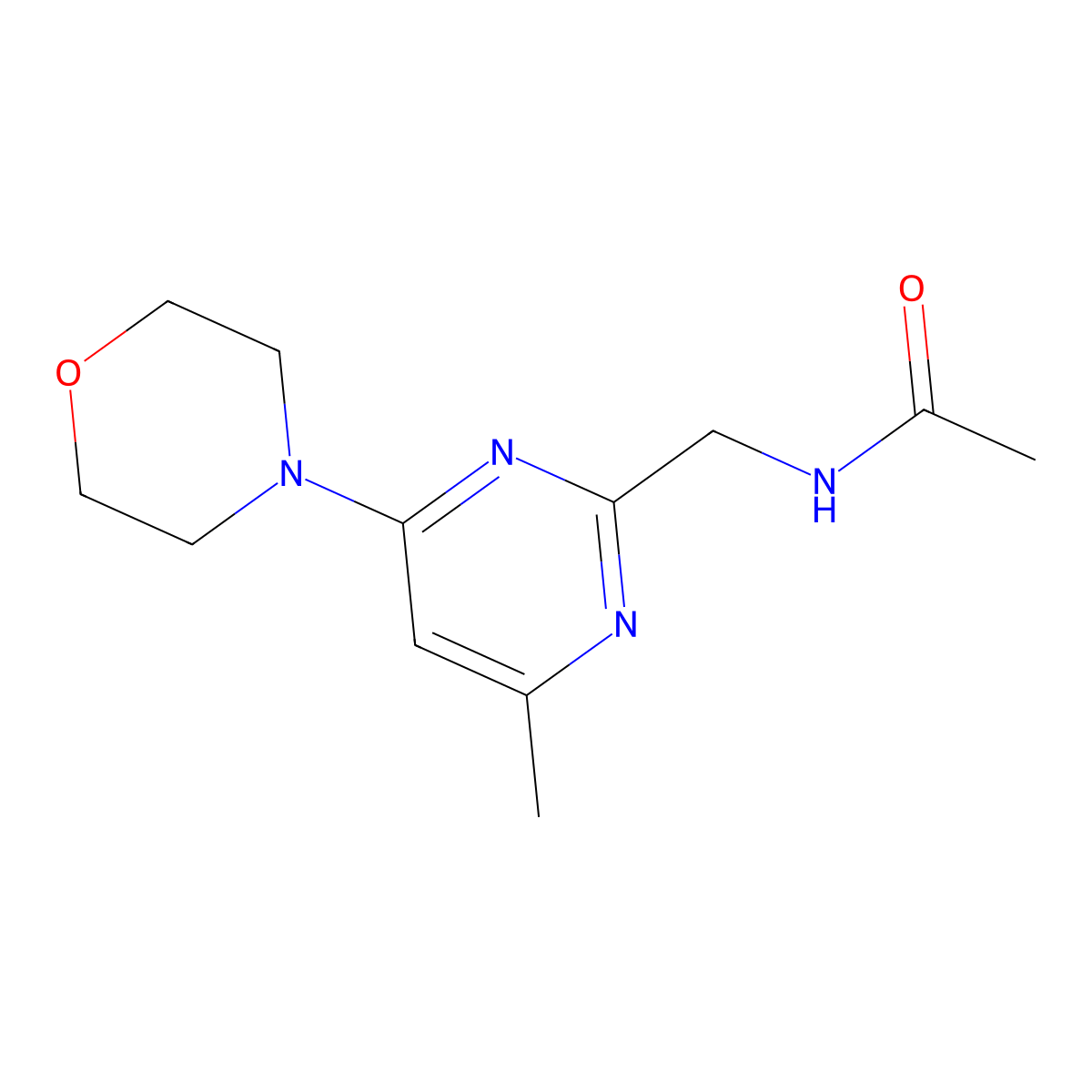 N-((4-methyl-6-morpholinopyrimidin-2-yl)methyl)acetamide molecular structure, CAS 1796963-58-0