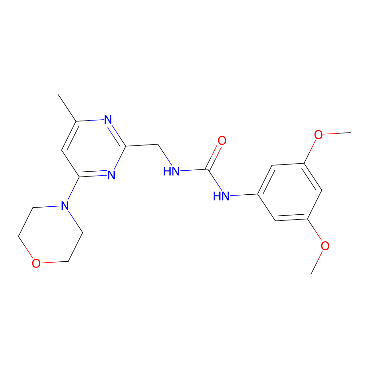 1-(3,5-Dimethoxyphenyl)-3-((4-methyl-6-morpholinopyrimidin-2-yl)methyl)urea molecular structure, CAS 1796963-65-9