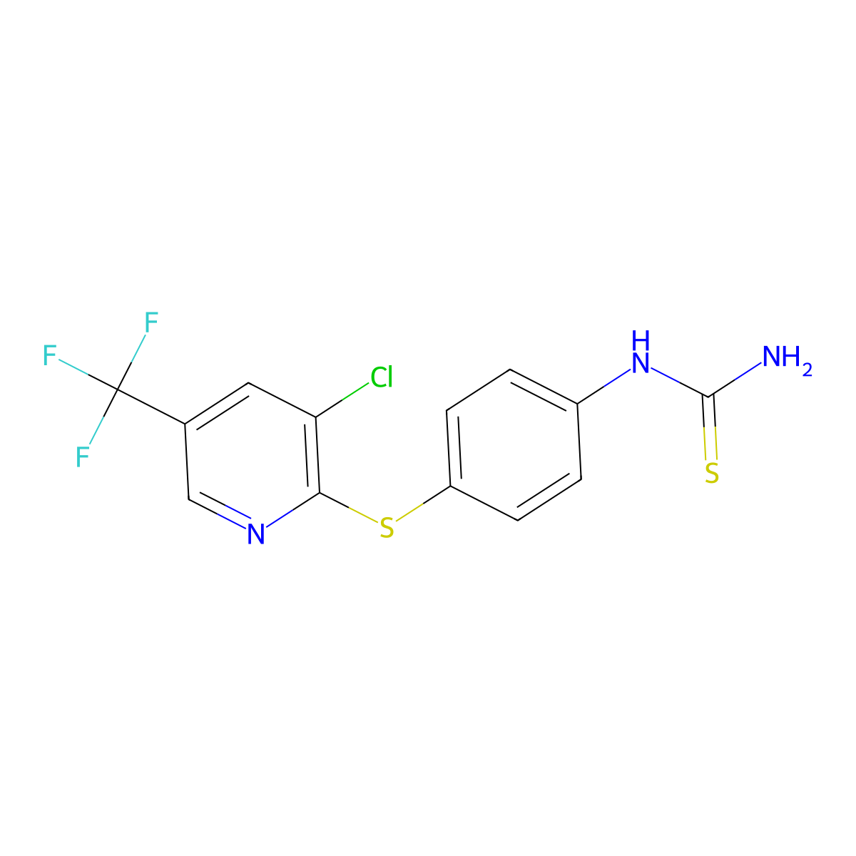 4-(3-Chloro-5-(trifluoromethyl)2-pyridylthio)phenylthiourea molecular structure, CAS 1796964-15-2