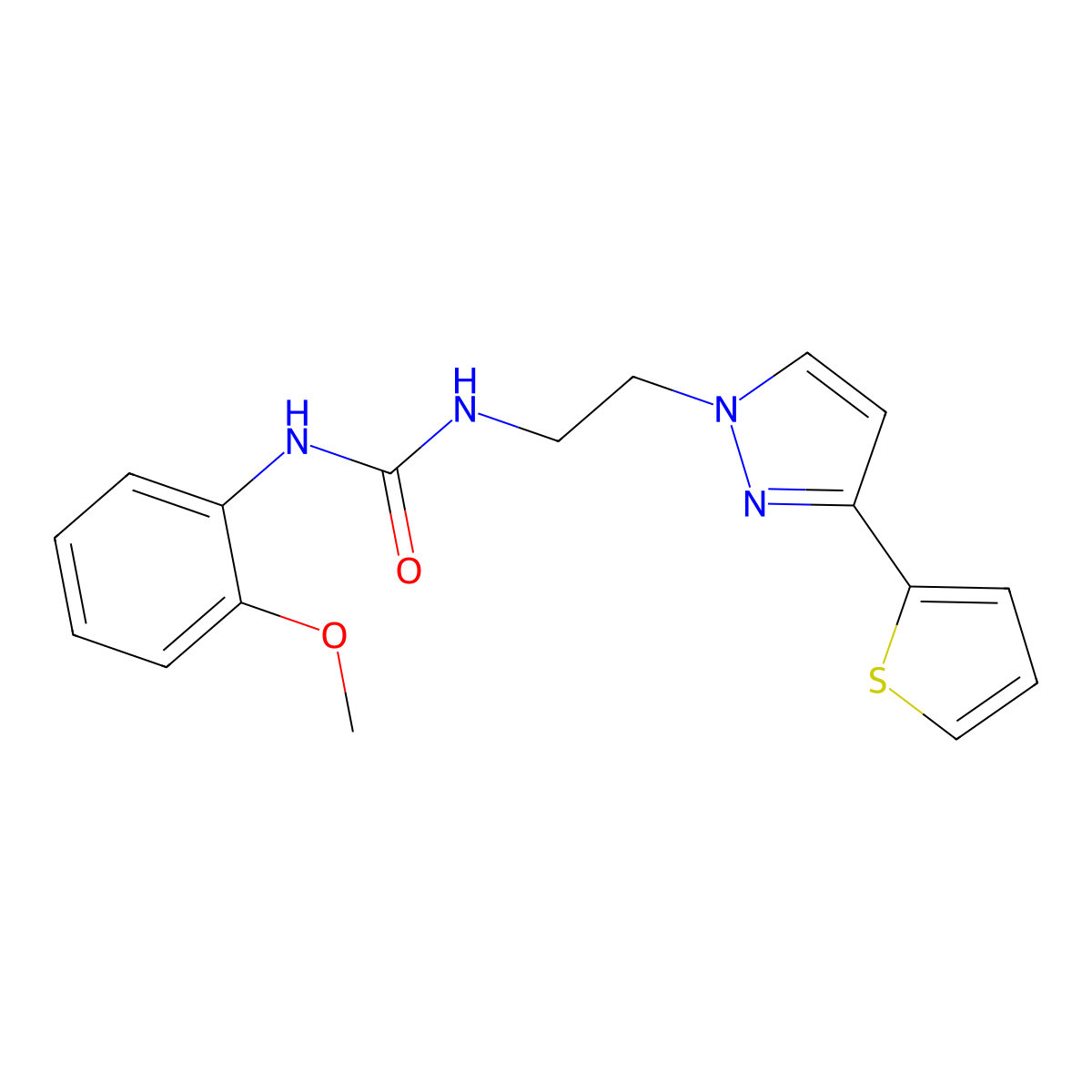 1-(2-methoxyphenyl)-3-(2-(3-(thiophen-2-yl)-1H-pyrazol-1-yl)ethyl)urea molecular structure, CAS 1796964-27-6