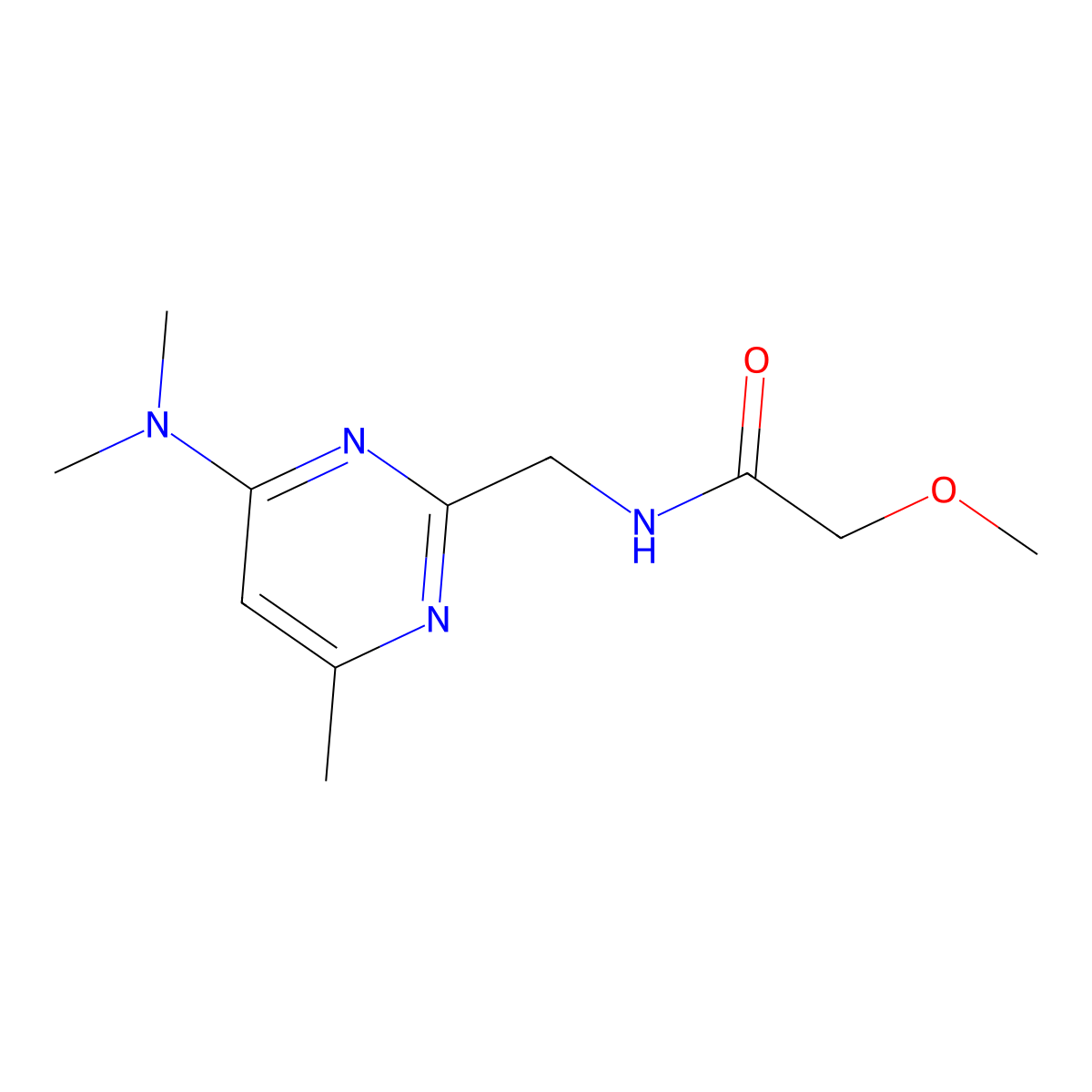 N-{[4-(dimethylamino)-6-methylpyrimidin-2-yl]methyl}-2-methoxyacetamide molecular structure, CAS 1796964-33-4