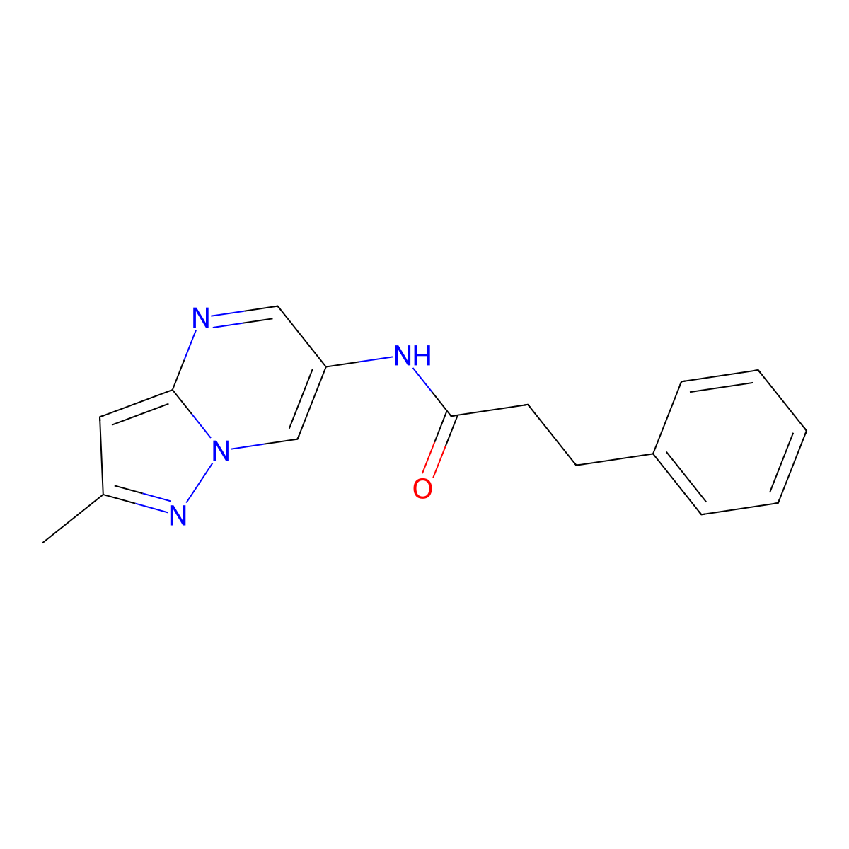 N-{2-methylpyrazolo[1,5-a]pyrimidin-6-yl}-3-phenylpropanamide molecular structure, CAS 1796964-36-7