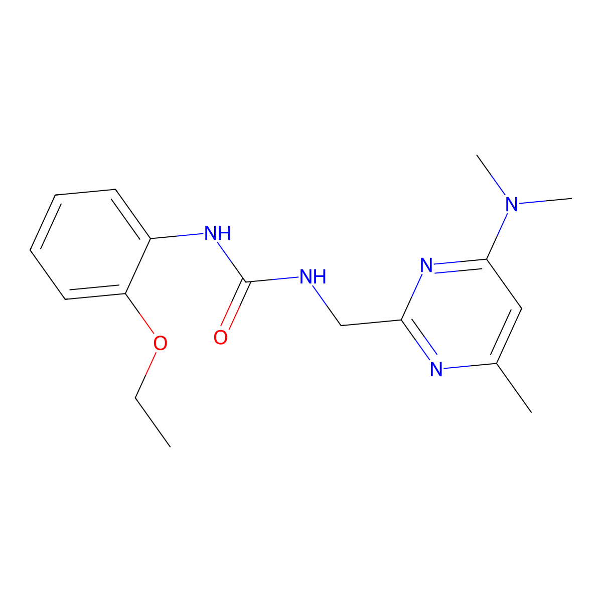 1-((4-(Dimethylamino)-6-methylpyrimidin-2-yl)methyl)-3-(2-ethoxyphenyl)urea molecular structure, CAS 1796964-51-6