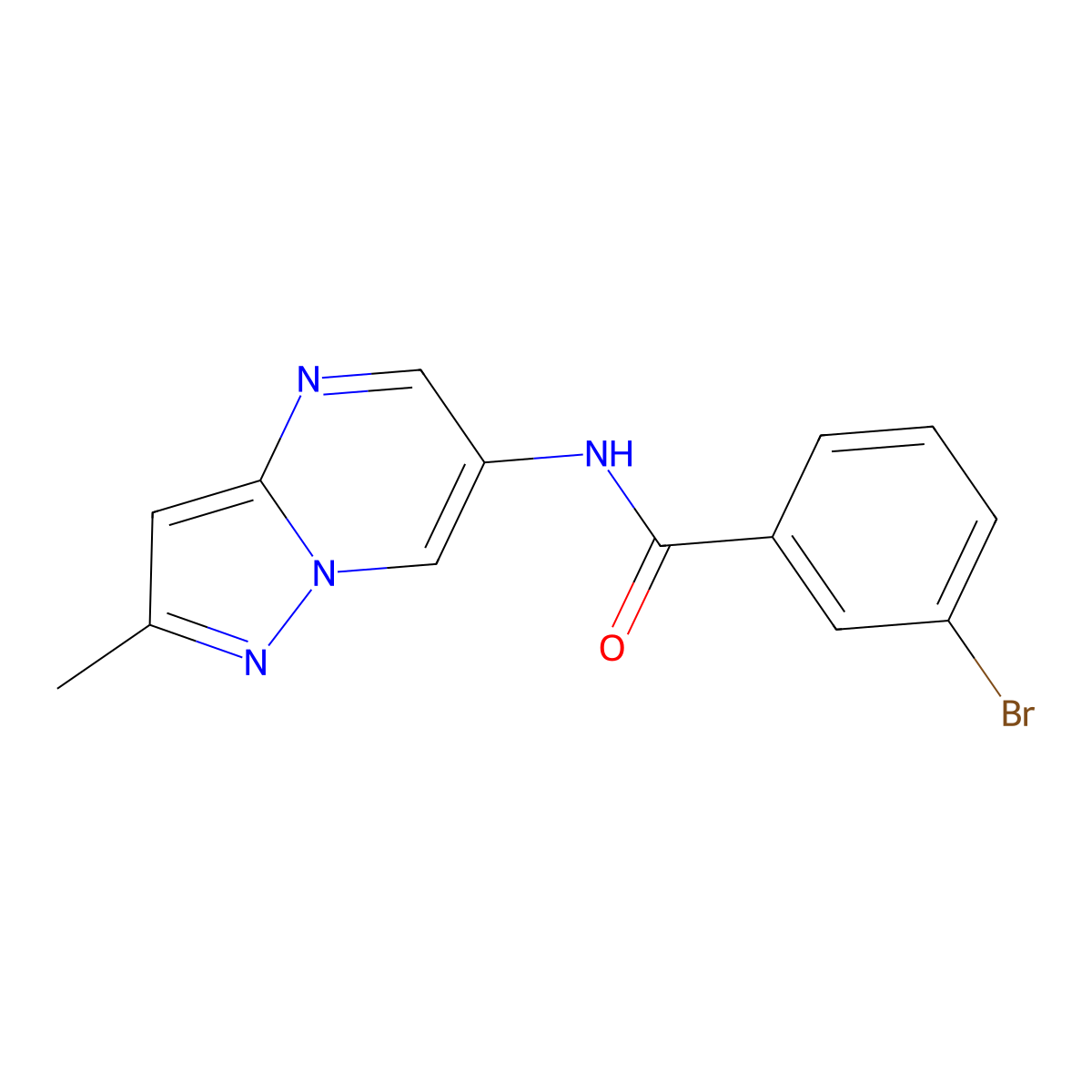 3-bromo-N-{2-methylpyrazolo[1,5-a]pyrimidin-6-yl}benzamide molecular structure, CAS 1796964-74-3