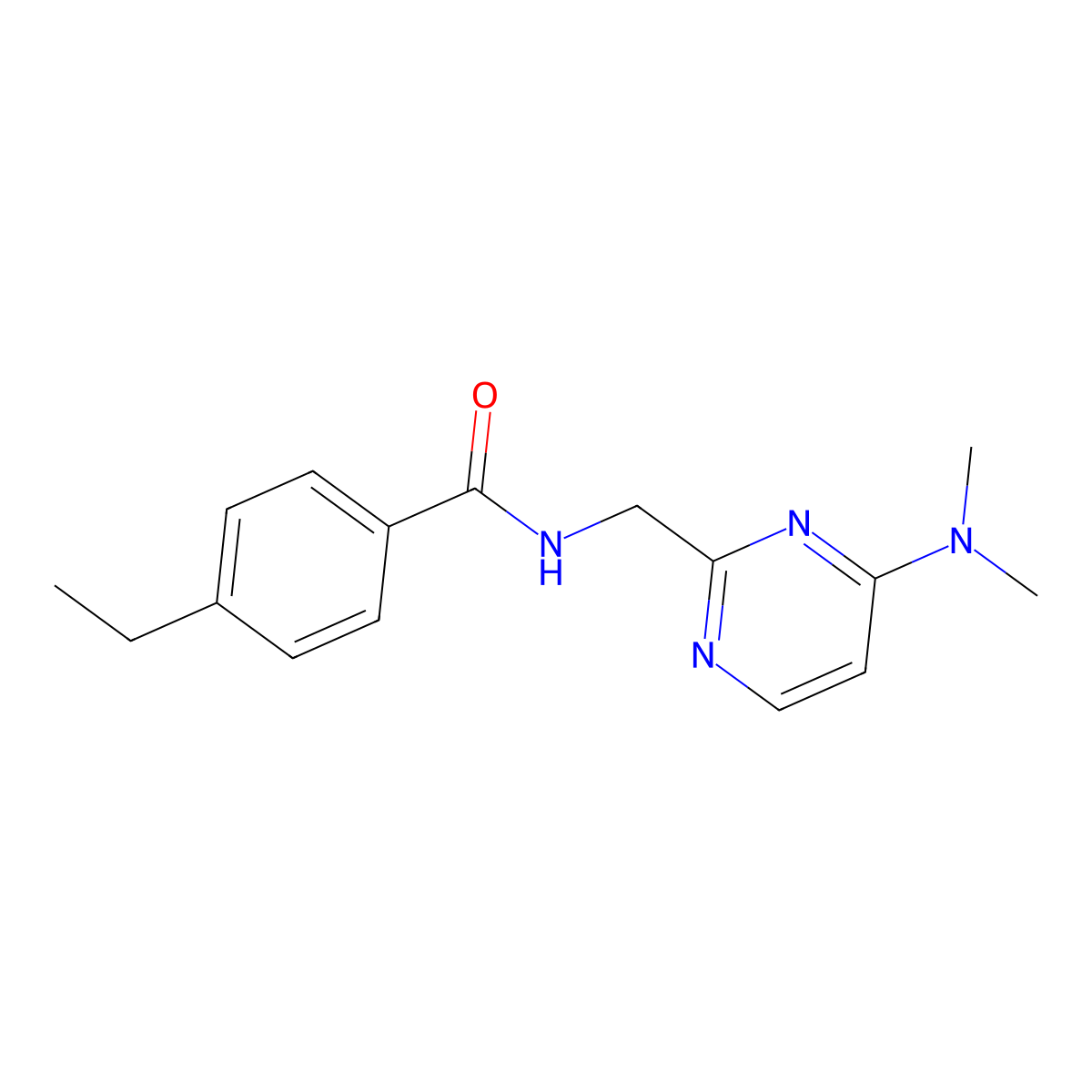 N-{[4-(dimethylamino)pyrimidin-2-yl]methyl}-4-ethylbenzamide molecular structure, CAS 1796964-91-4
