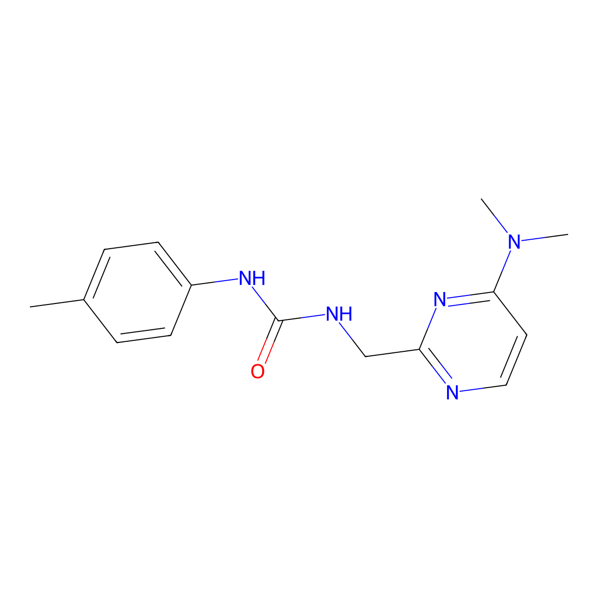 1-((4-(Dimethylamino)pyrimidin-2-yl)methyl)-3-(p-tolyl)urea molecular structure, CAS 1796965-20-2