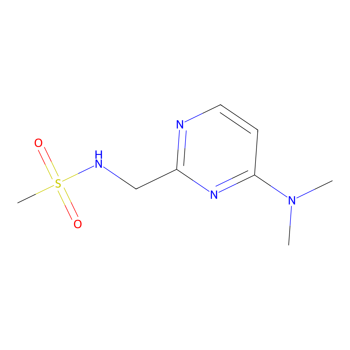 N-{[4-(dimethylamino)pyrimidin-2-yl]methyl}methanesulfonamide molecular structure, CAS 1796965-37-1